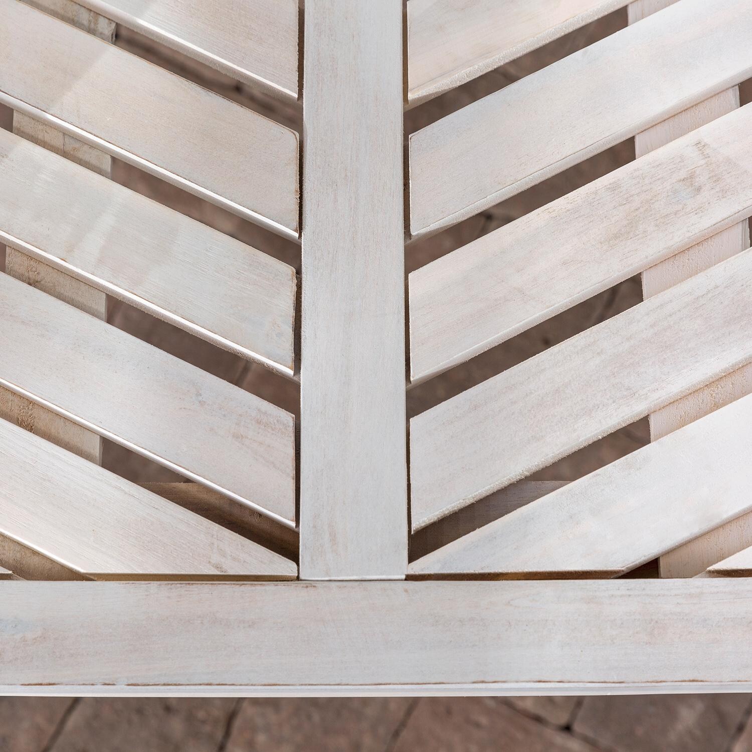 Ultimate Patio Wishlake 2 Piece Acacia Patio Dining Arm Chair Set - White Wash - Chair Seat Detail thumbnail