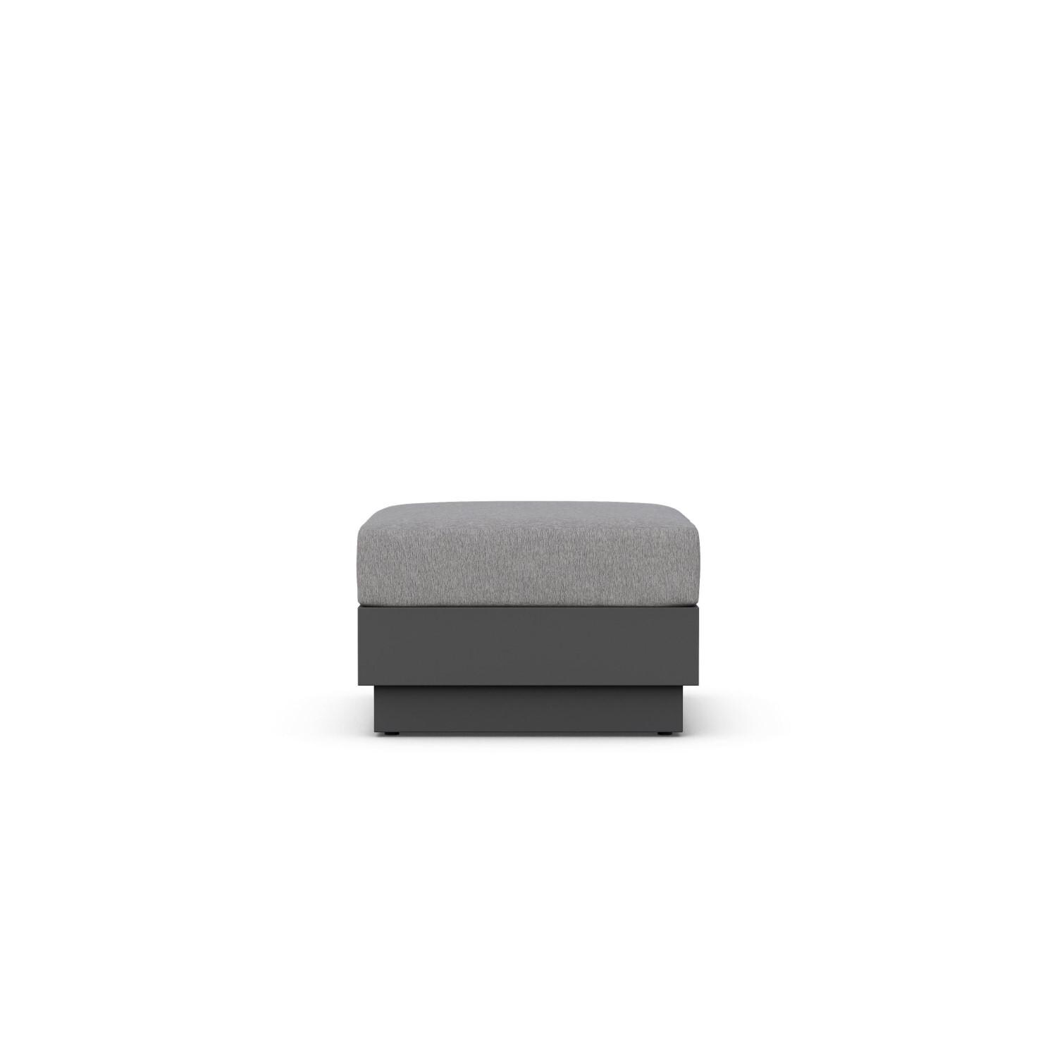 Azzurro Living POR-R07OT-CU Porto Woven Rope Ottoman in Ash/Midnight - Front - White Background thumbnail