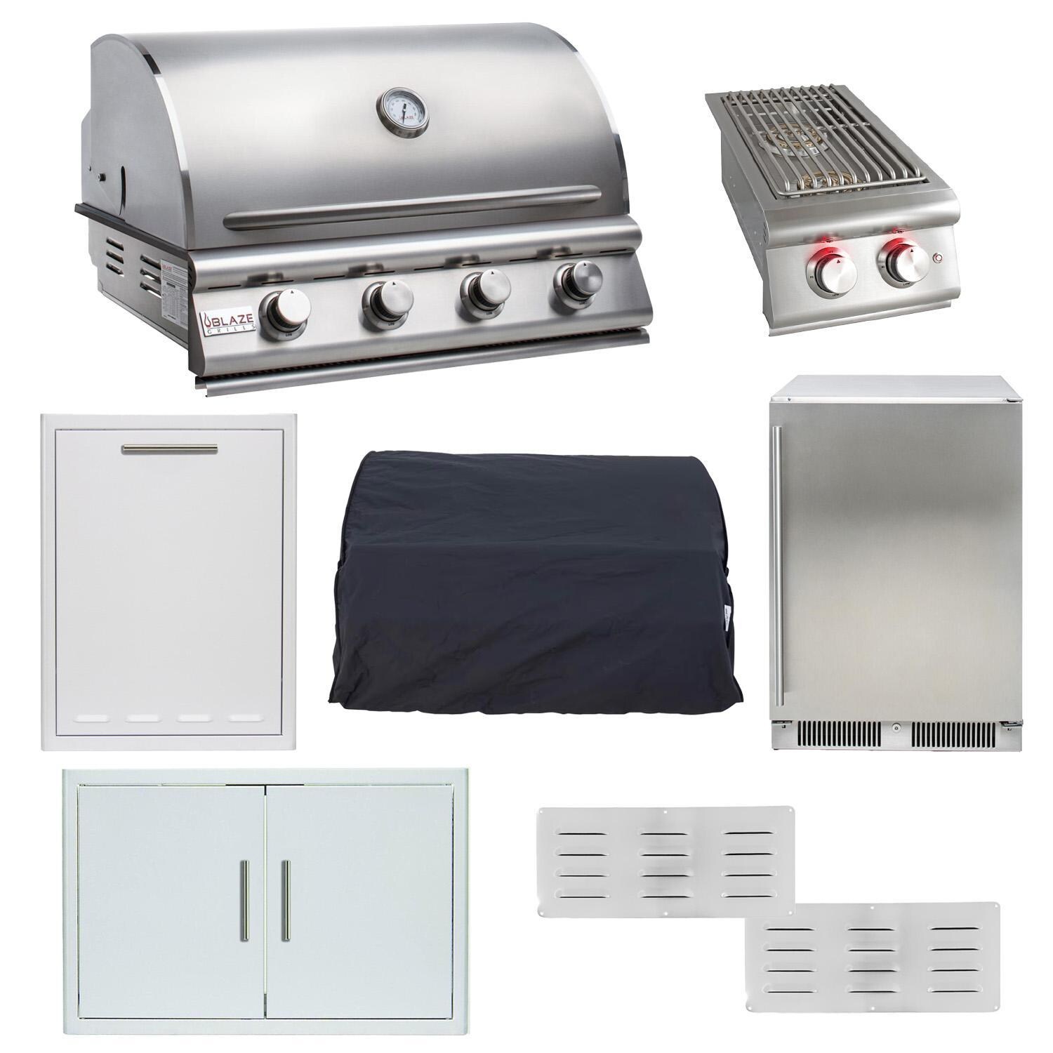 Blaze LBM 8-Piece 32-Inch Propane Outdoor Kitchen Package - White Background thumbnail