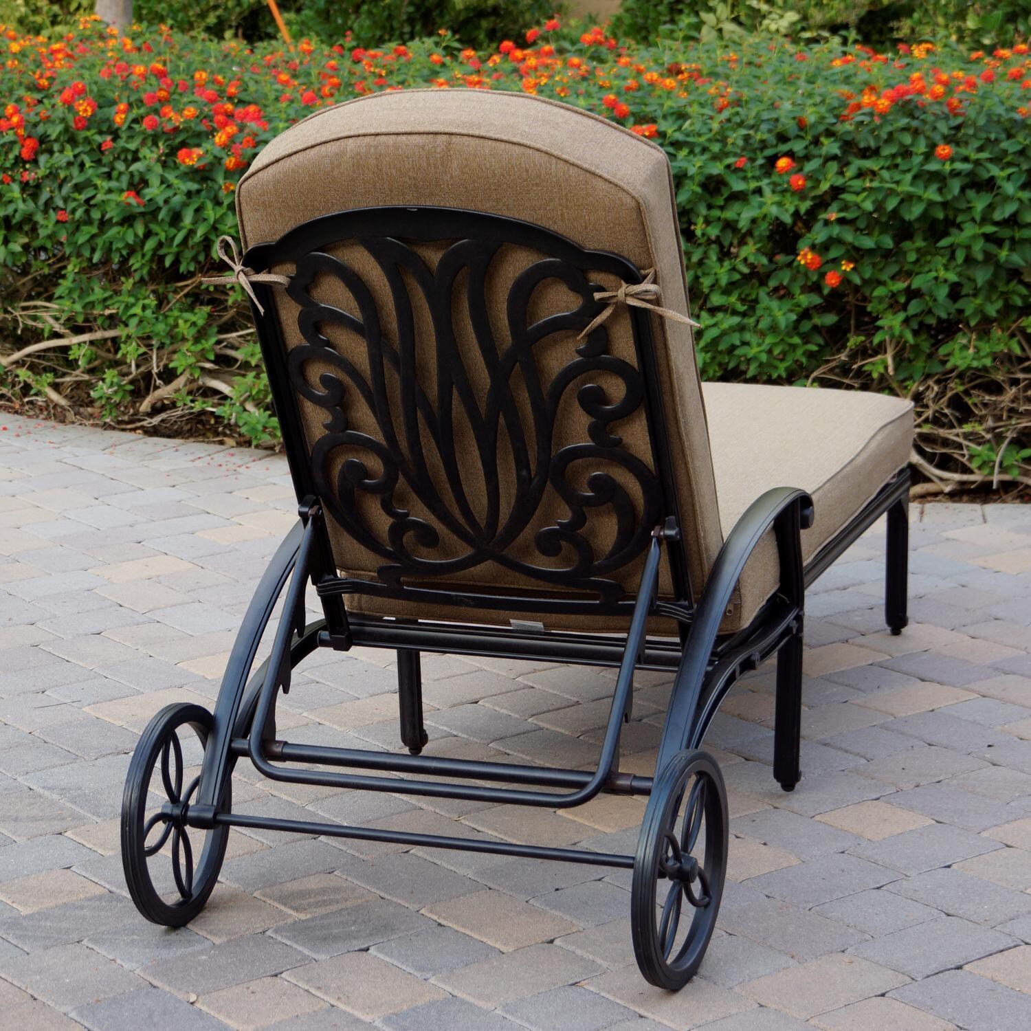 Darlee Elisabeth Cast Aluminum Patio Chaise Lounge - Back View thumbnail