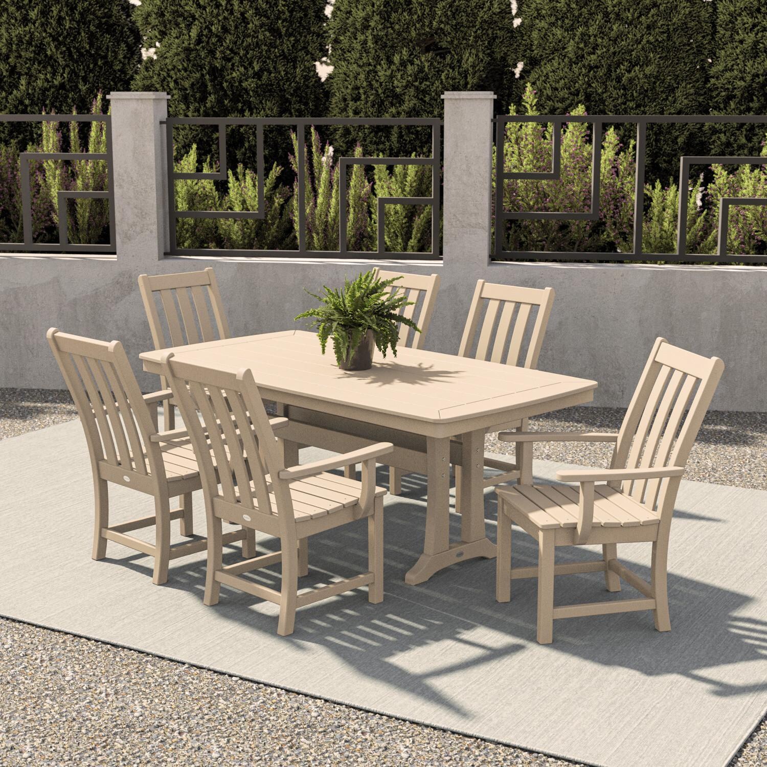 POLYWOOD Vineyard 7Piece Dining Set Sand BBQGuys