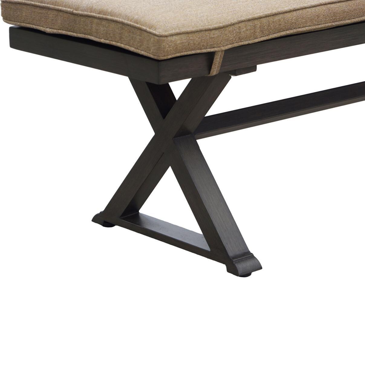 Darlee Brooklyn 6-Piece Patio Dining Set (with 4 Dining Chairs and 1 Bench) with Cushions and 39 X 67 Inch Rectangular Dining Table - Legs - Detail thumbnail