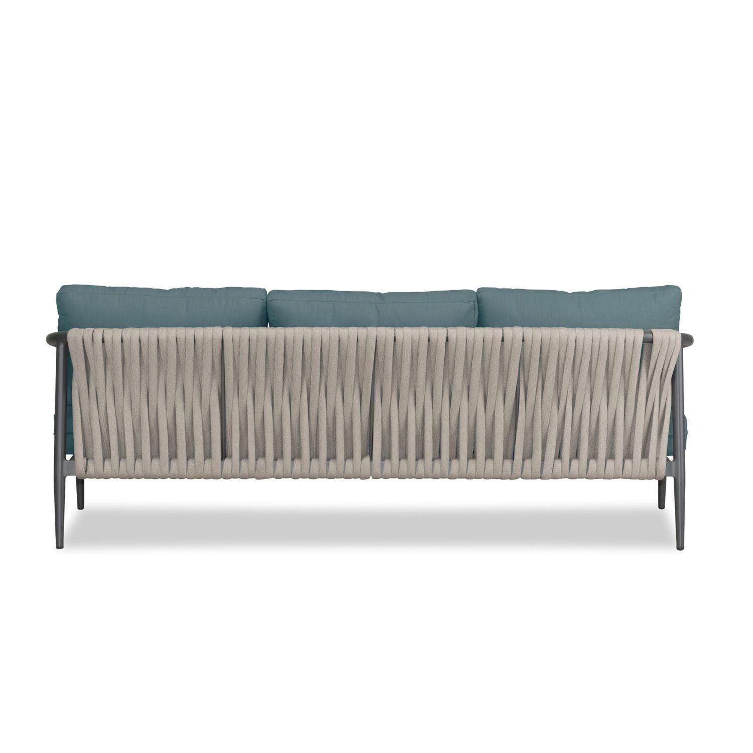 Lakeview Midnight Cove 3 Person Aluminum Sofa in Slate/Pebble Gray/Cast Lagoon - Back - White Background thumbnail