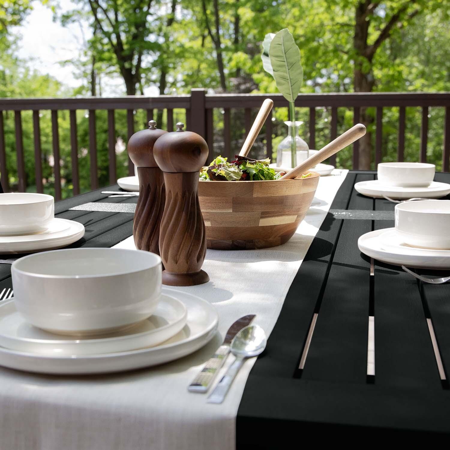 Hart Lane Pc Recycled Plastic Dining Set in Black by Lakeview