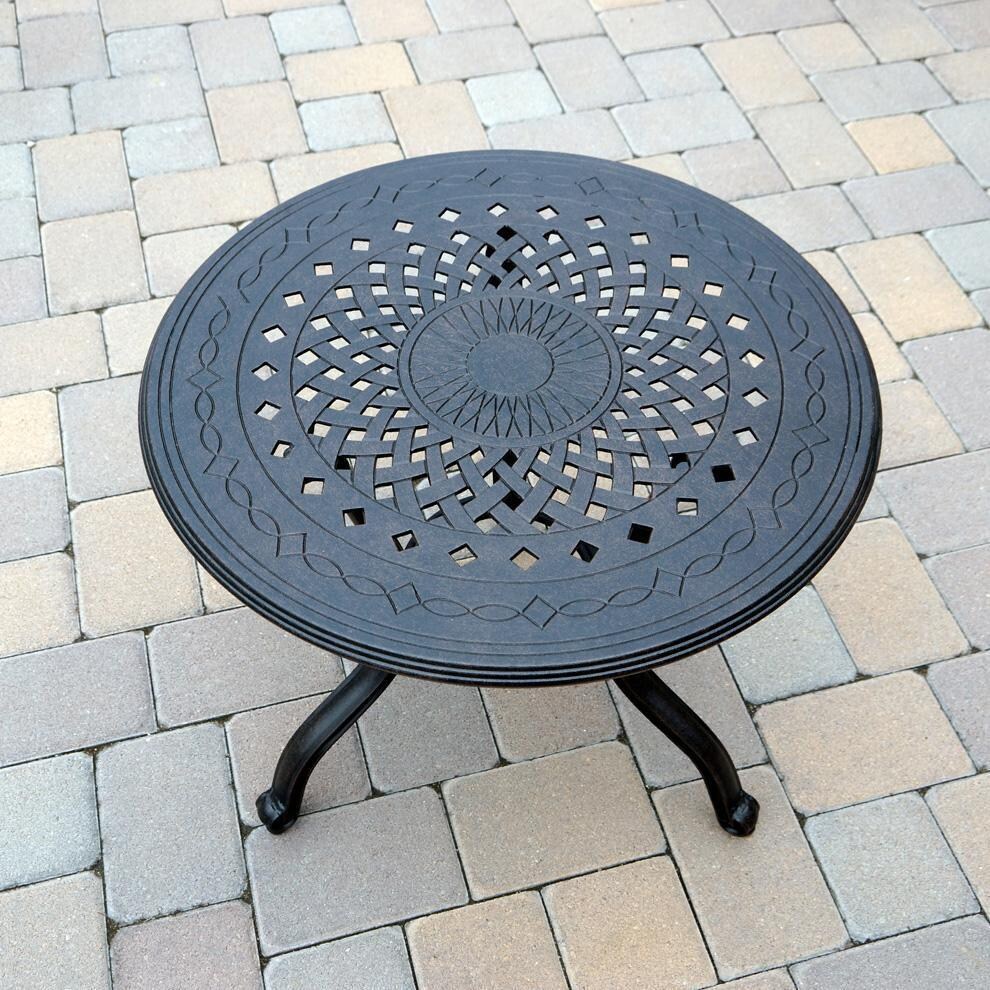 Darlee Nassau 6-Piece Patio Fire Pit Deep Seating Set with Cushions and 24 Inch Round End Table and 31 X 46 Inch Oval Coffee Table - Table - Lifestyle thumbnail
