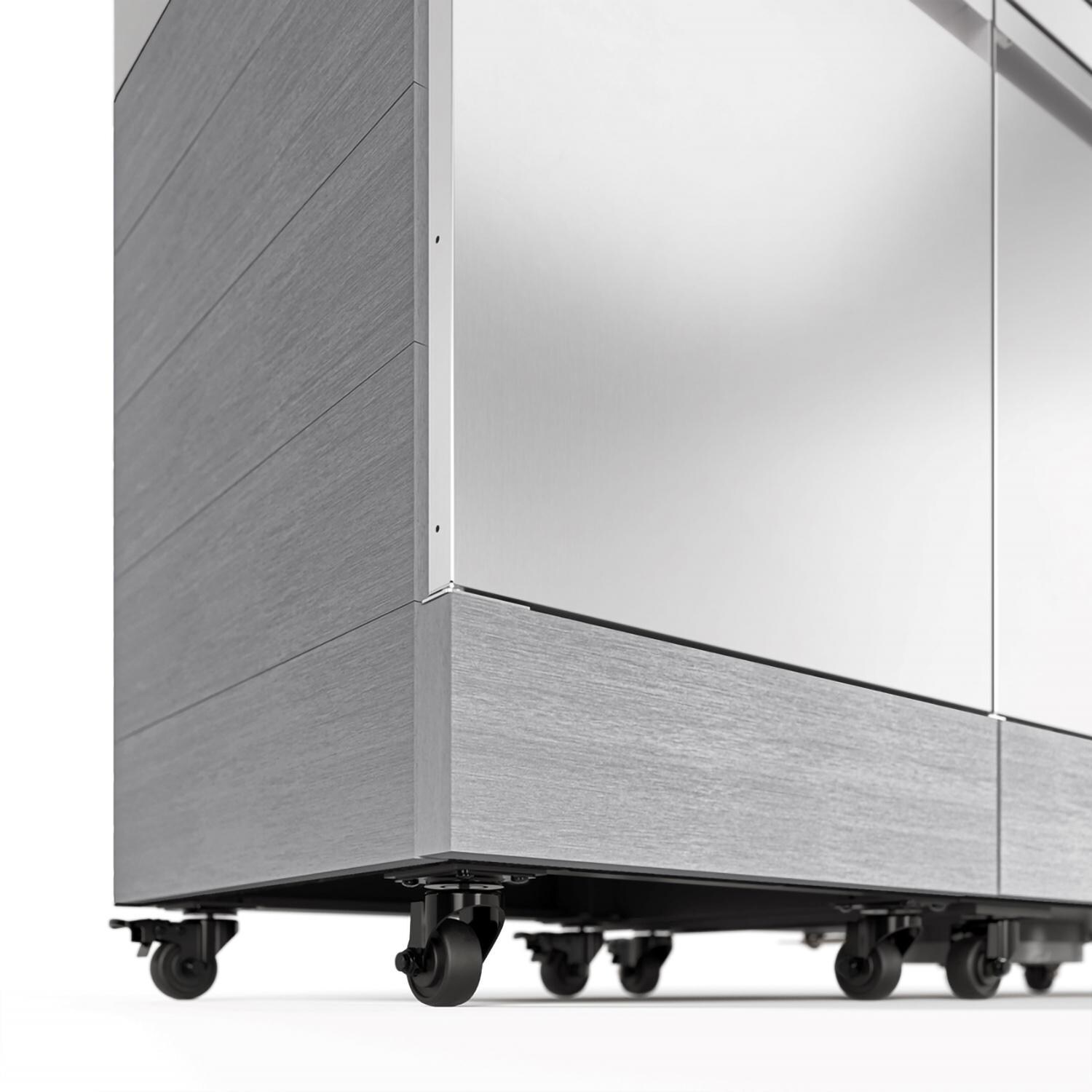 TYTUS Fresno Series 5-Burner Propane Island Grill in Stainless Steel + Carbon Wood w/ Cover & Griddle - Casters - Detail thumbnail