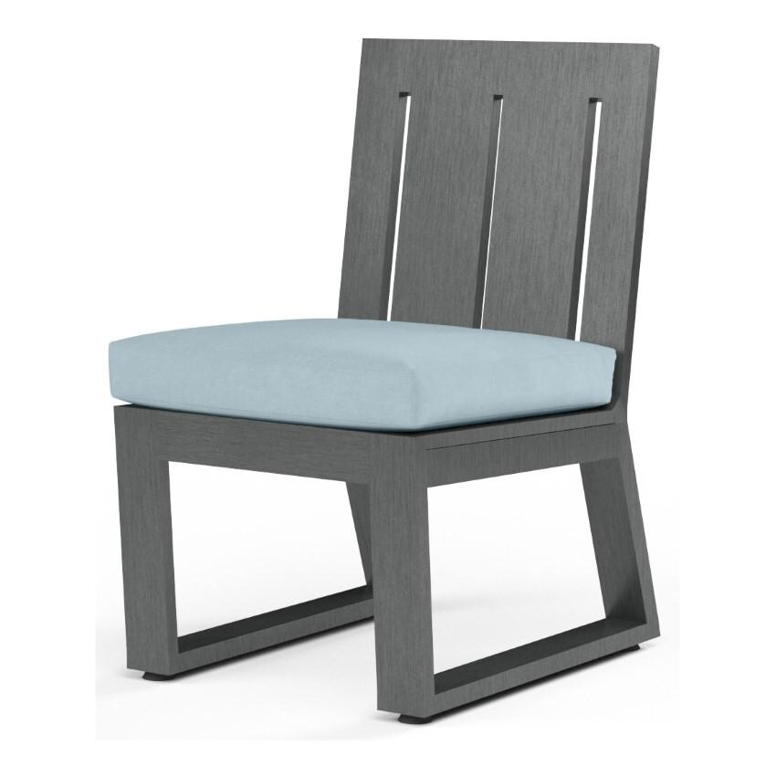 Redondo Aluminum Dining Side Chair w/ No Welt in Slate/Canvas Skyline by Sunset West