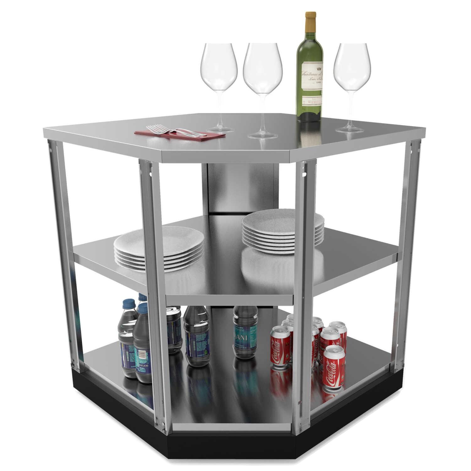 NewAge Outdoor Kitchen Classic Stainless Steel 90 Degree Corner Cabinet - Lifestyle View thumbnail