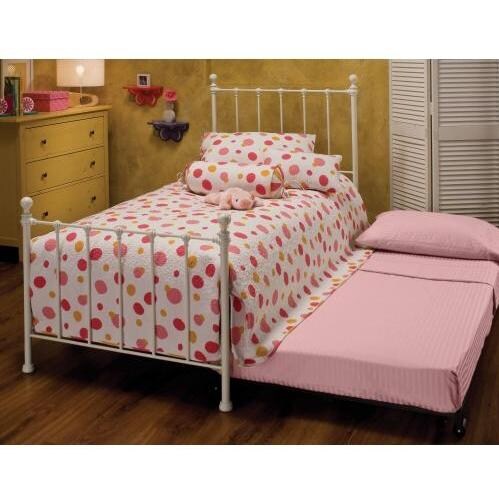 Hillsdale Molly White Metal Bed Set With Frame And Trundle - Twin