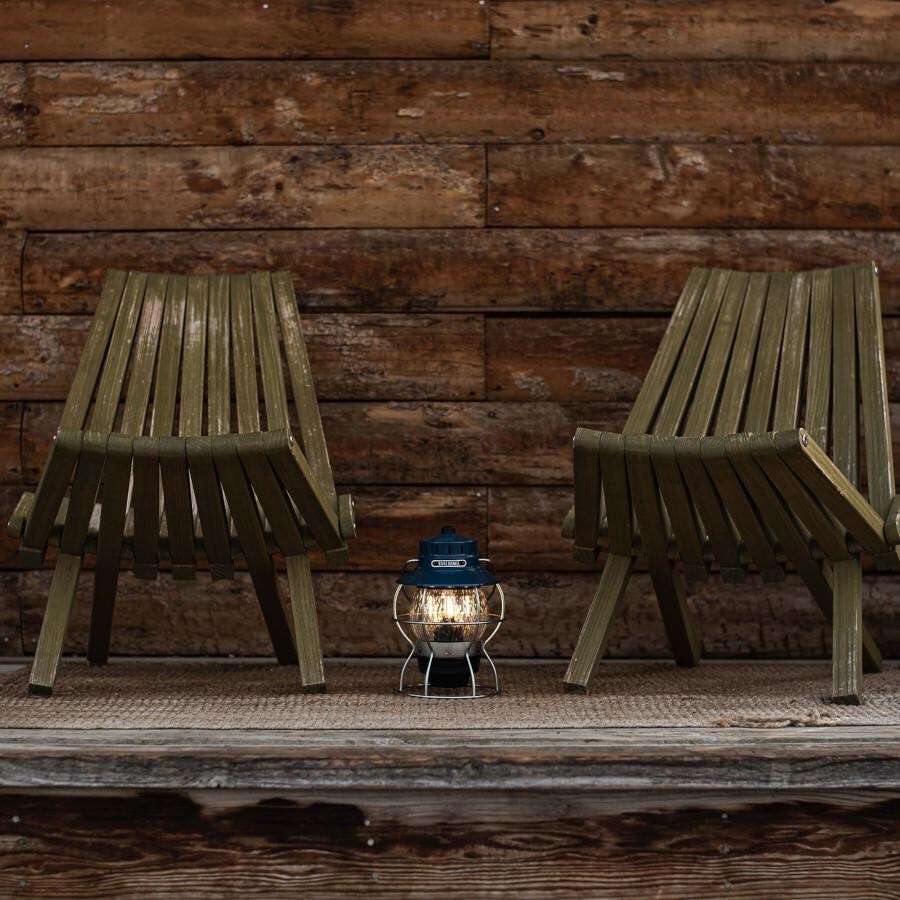 Barebones Living LIV-181 Railroad Lantern - Ocean Blue - on Porch thumbnail