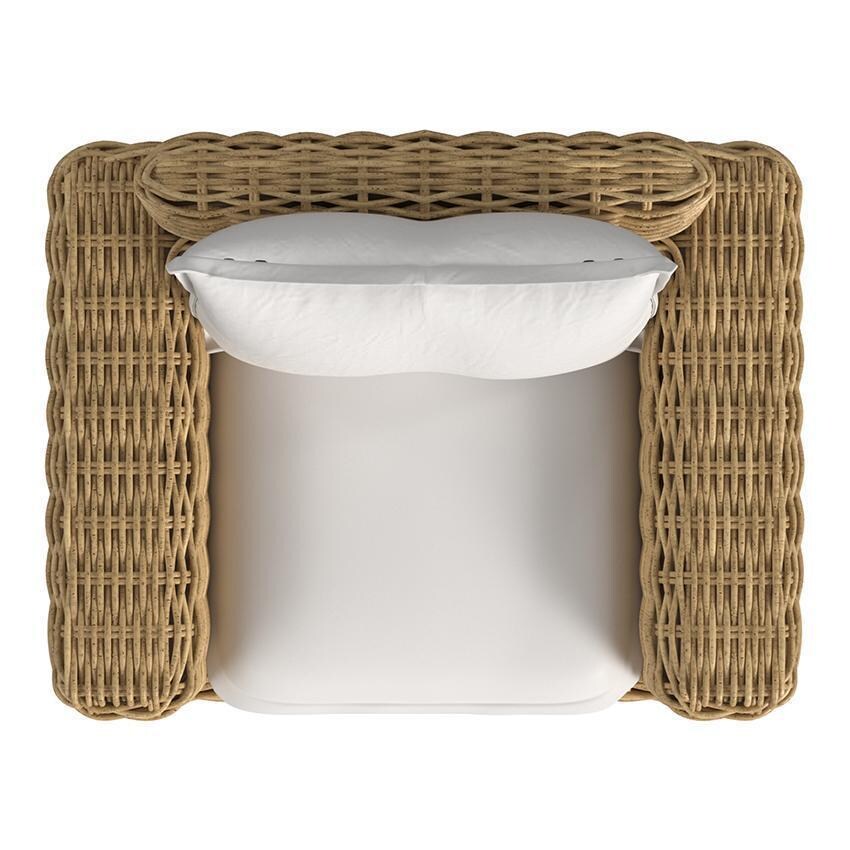 Playa 3 Pc Resin Wicker Seating Set By Sunset West - Oversized Club Chair - Top View - White Background thumbnail