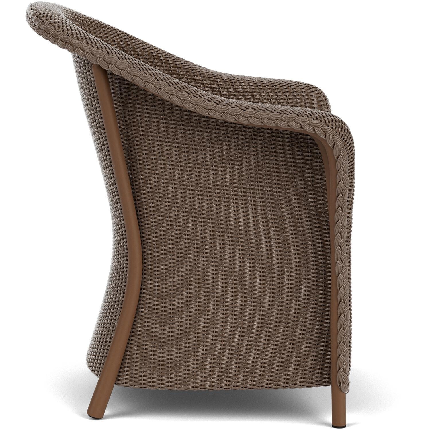 Lloyd Flanders Reflections Dining Armchair W/ Padded Seat in Bark Finish - Side thumbnail