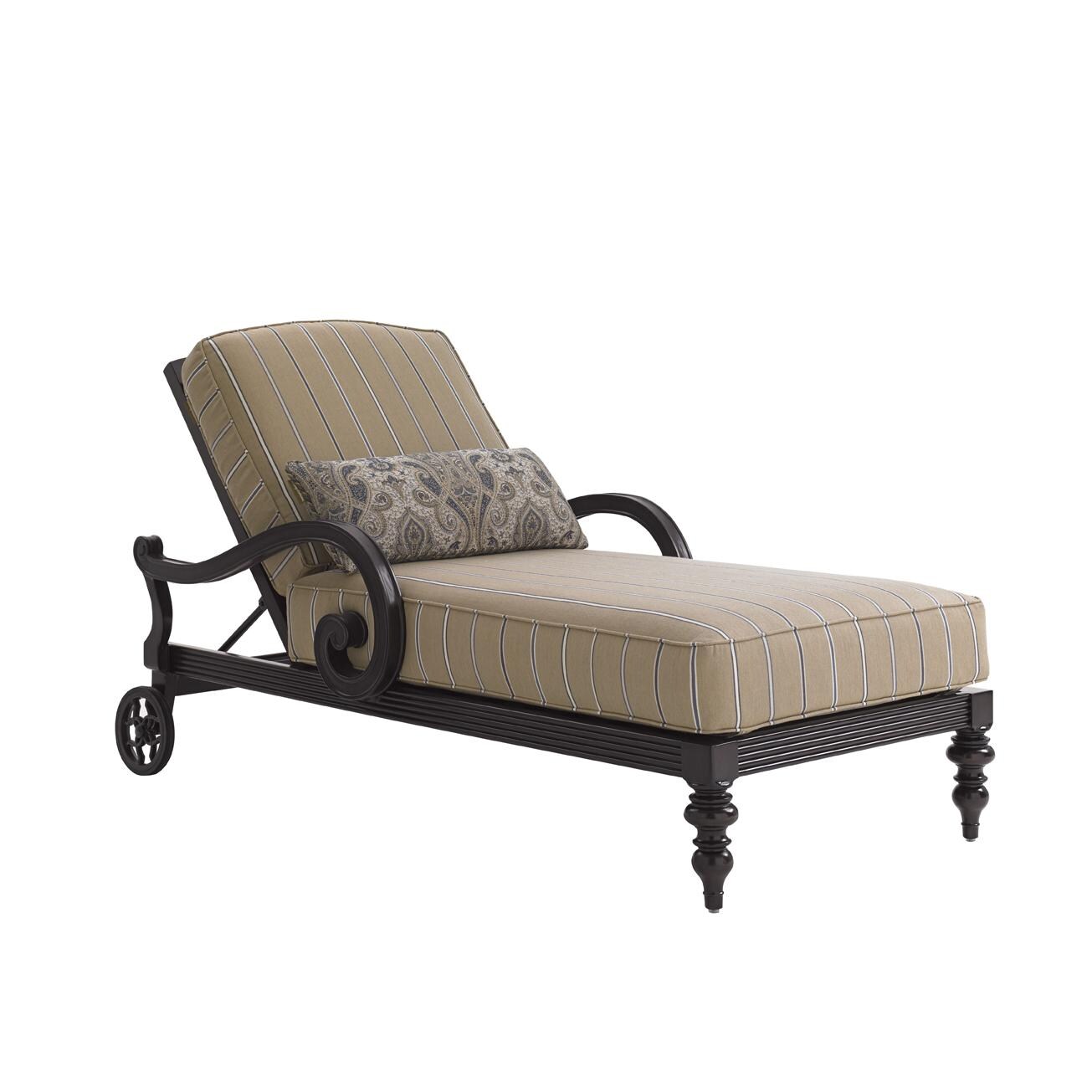 Black Sands Cast Aluminum Patio Chaise Lounge W/ Sunbrella Fabric By Tommy Bahama BBQGuys