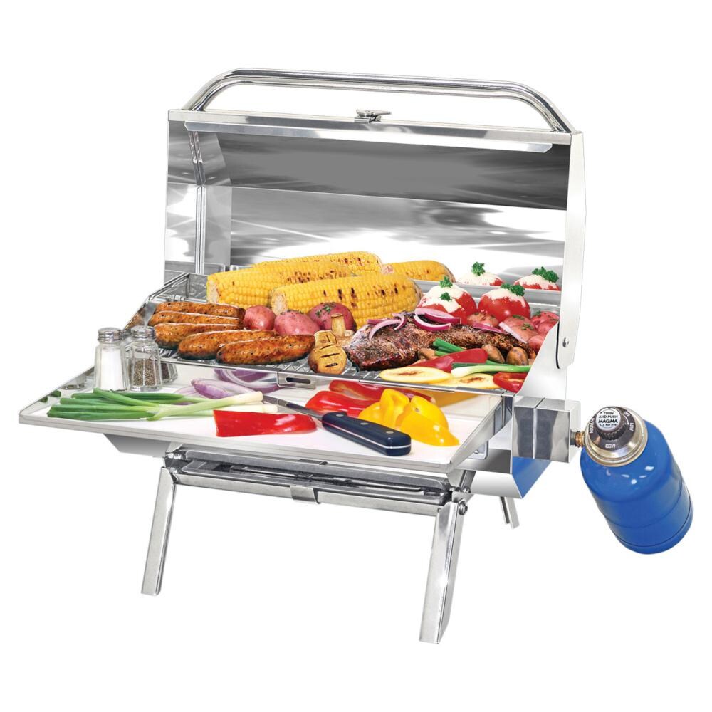 Magma A10-803 Marine ChefsMate Gas Grill on Legs (shelf & canister NOT Included) thumbnail