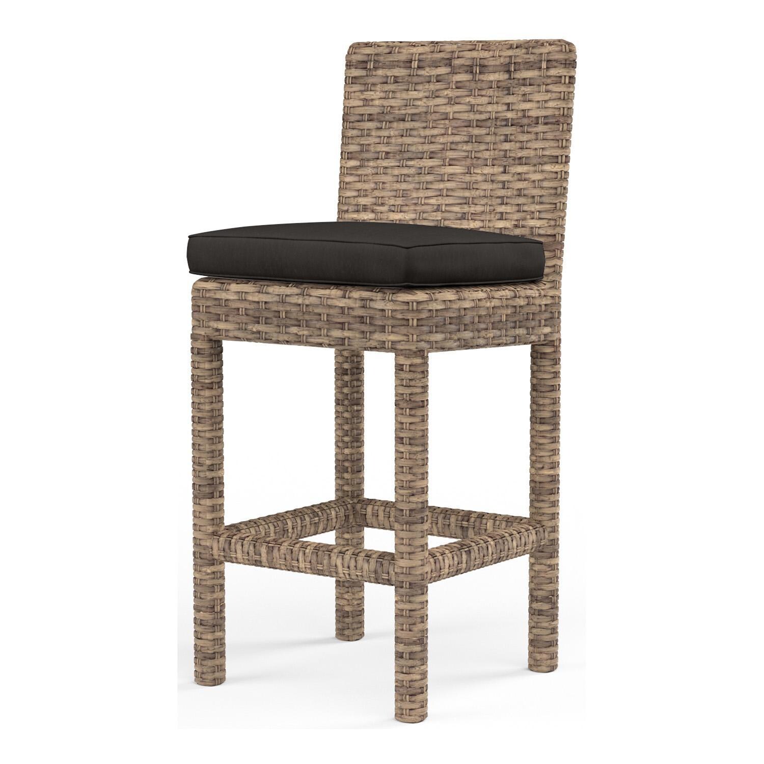Havana Wicker Bar Stool in Tobacco/Spectrum Carbon by Sunset West - White Background thumbnail