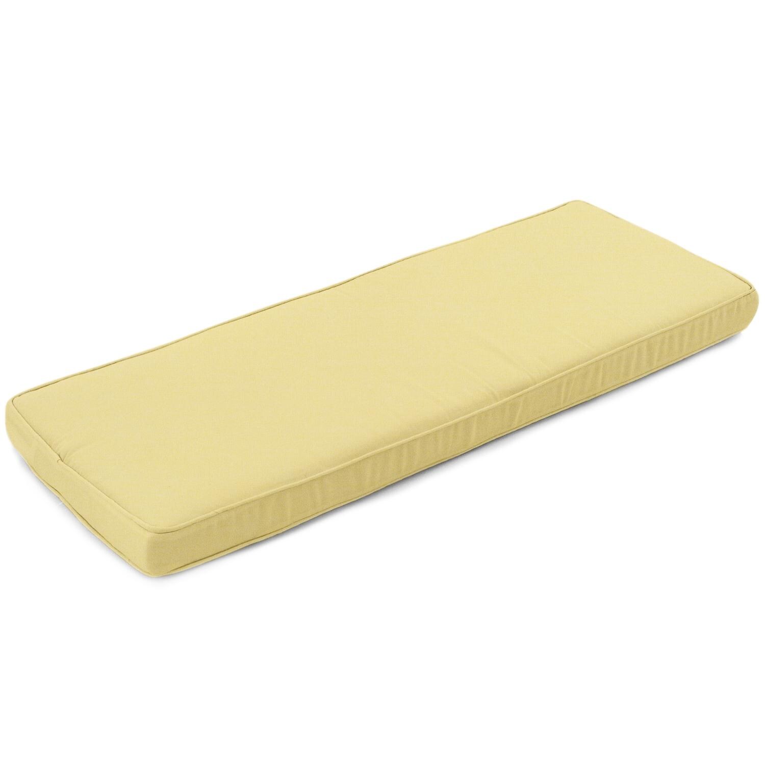 Sunbrella Canvas Buttercup Medium Outdoor Replacement Bench Cushion W/ Piping By UltimatePatio.com thumbnail
