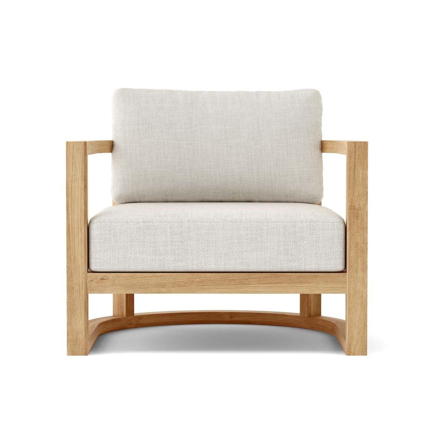 Carondelet 4 Pc Teak Seating Set in Linen Natural by Lakeview Outdoor Designs - Chair - White Background thumbnail