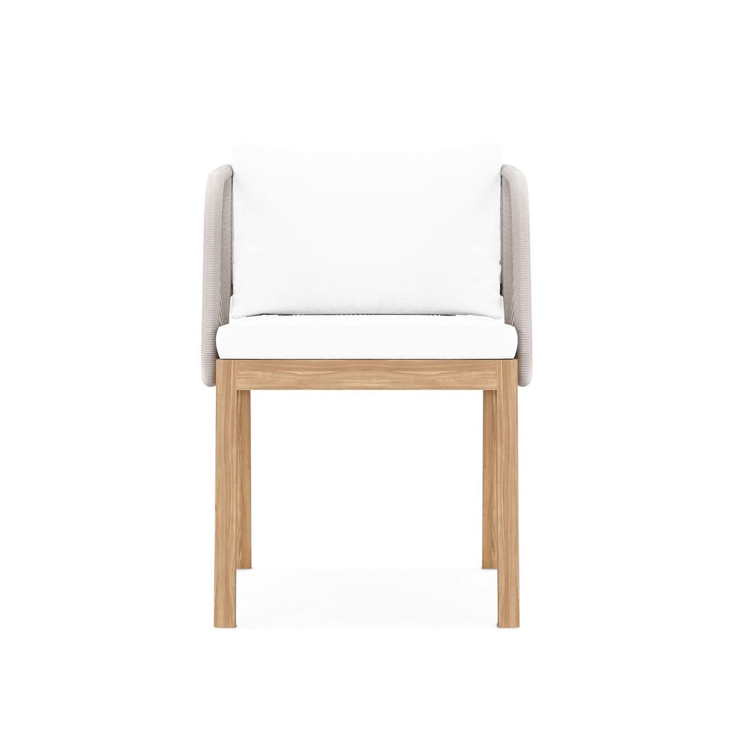Willowlake Teak Dining Arm Chair in Natural by Lakeview Outdoor Designs - Front View - White Background thumbnail
