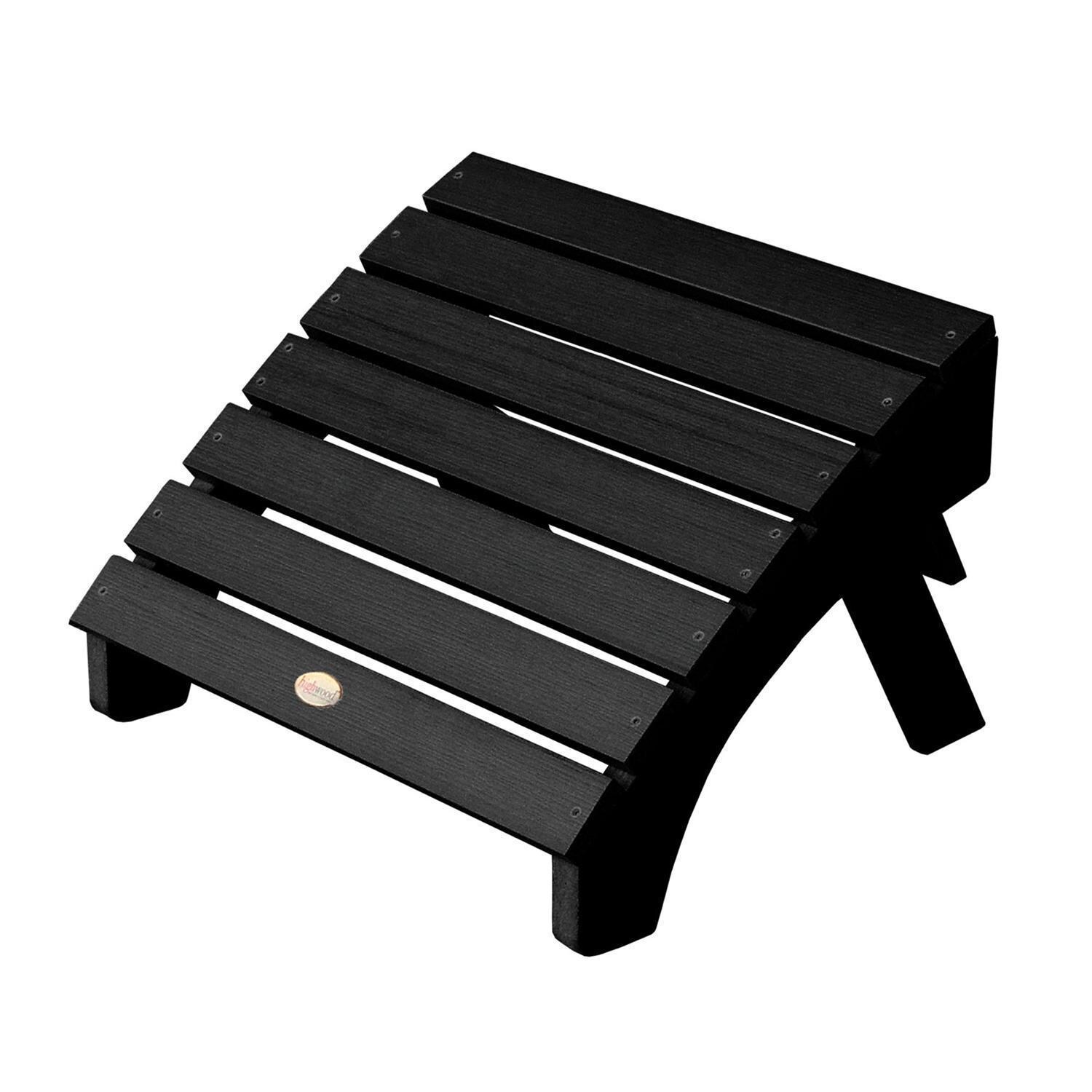 Lakeview Folding Adirondack Ottoman - Black thumbnail