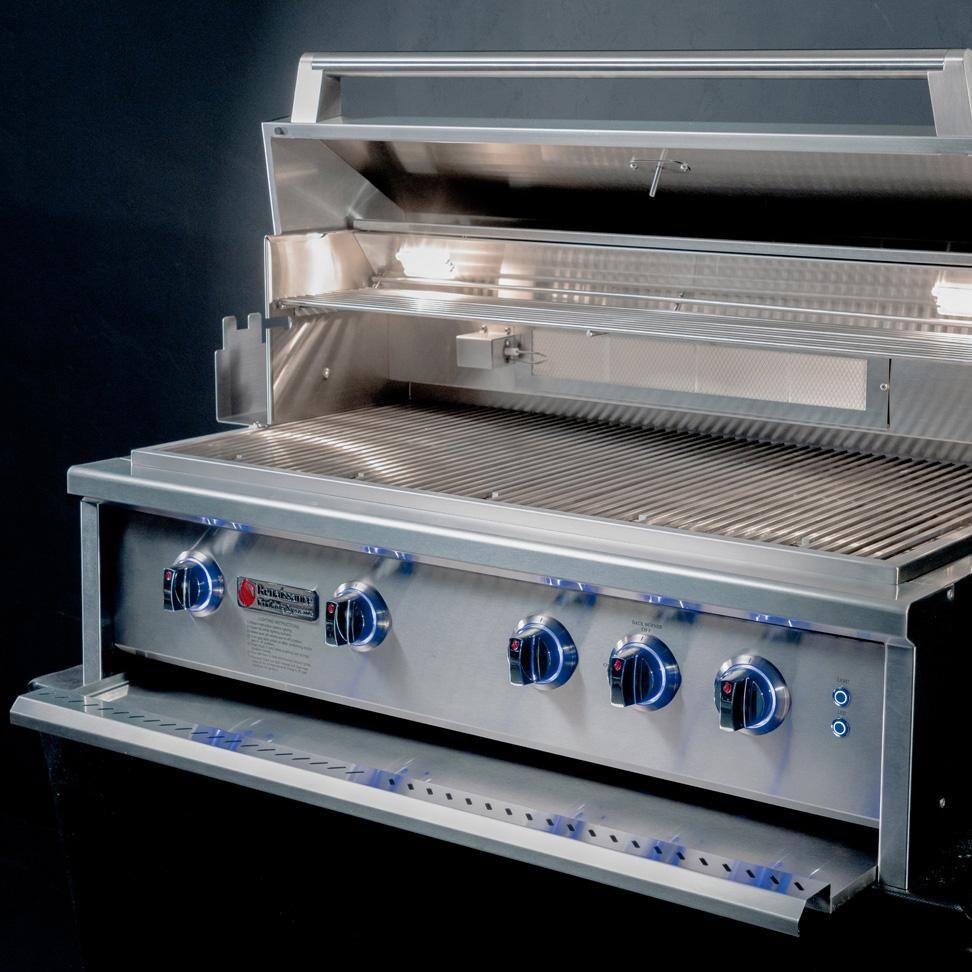 Cutlass Elite 38-in 4 Burner Built-In Natural Gas Grill - Angled - Detail thumbnail