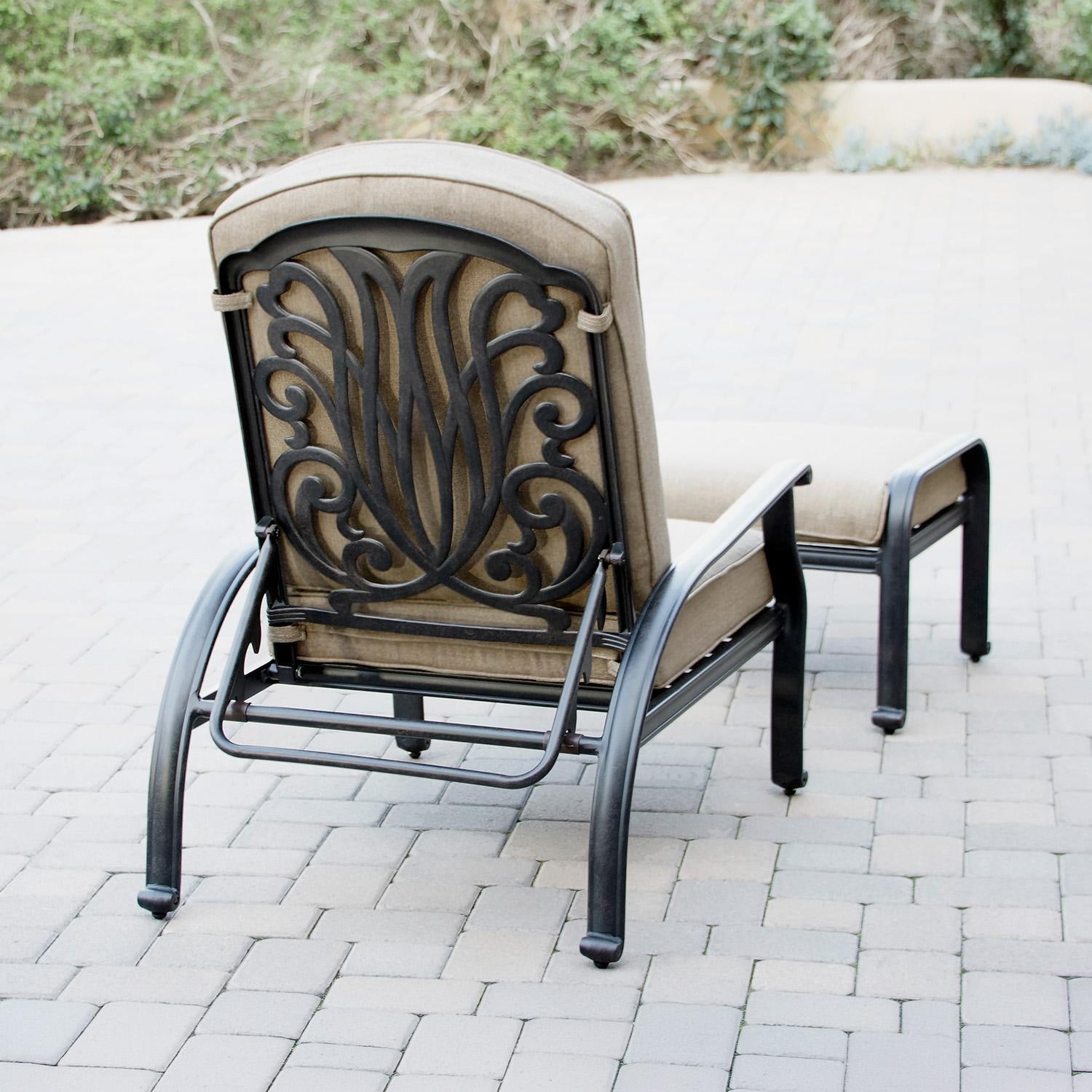Darlee Elisabeth 2-Pc Seating Set w/ Reclining Chair & Ottoman in Antique Bronze/Beige - Back - Lifestyle thumbnail