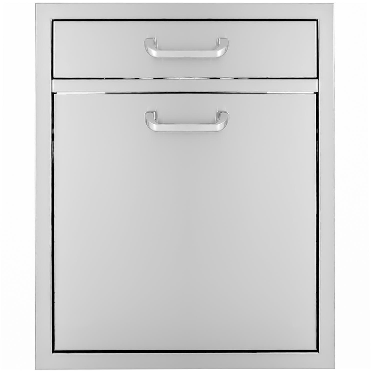 BBQGuys BBQ-260-TR/RCY/SDR Signature Series 20-Inch Single Drawer & Roll-Out Stainless Steel Trash/Recycling Bin Combo thumbnail