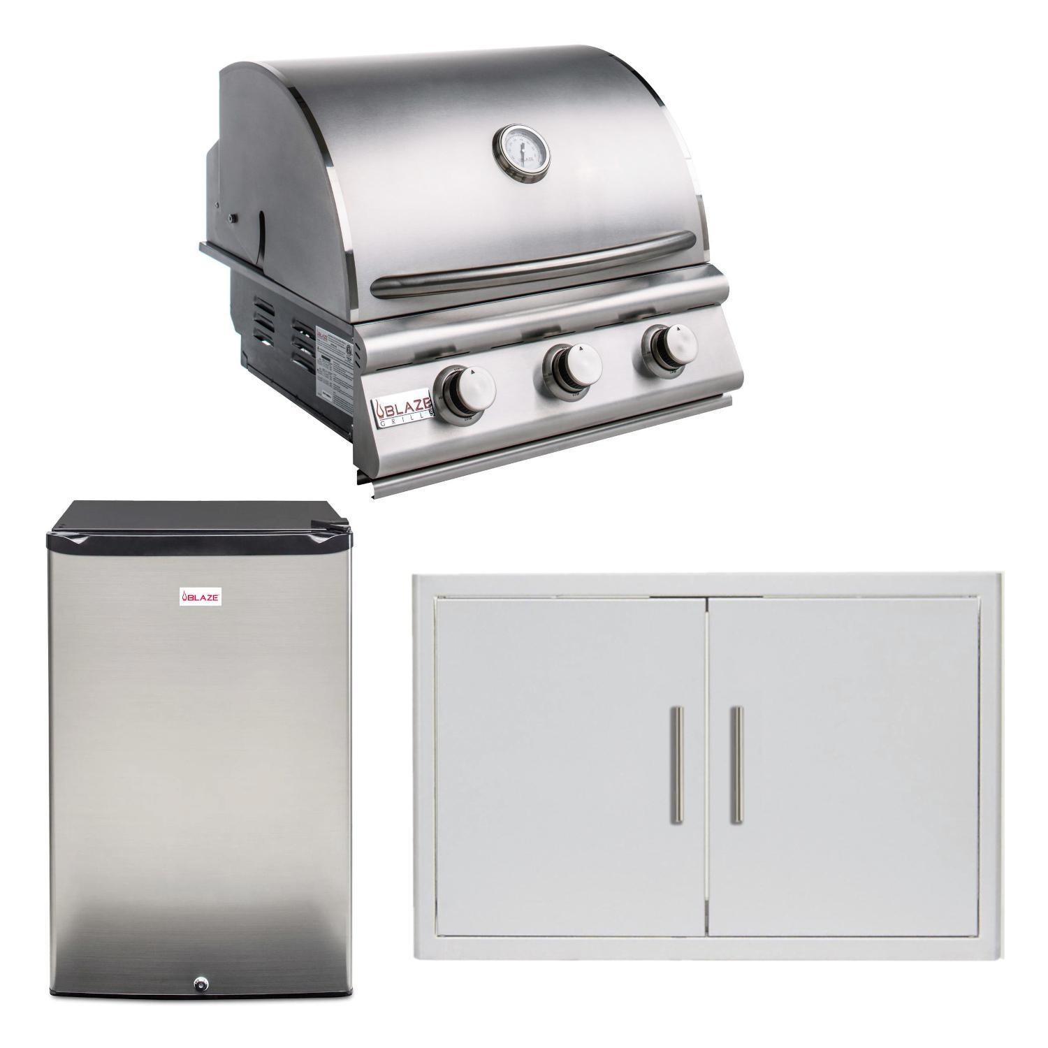 Blaze BLZ-3LBM126-LP-3PC-SC Prelude LBM 3-Piece 25-Inch Propane Outdoor Kitchen Package w/ Refrigerator thumbnail