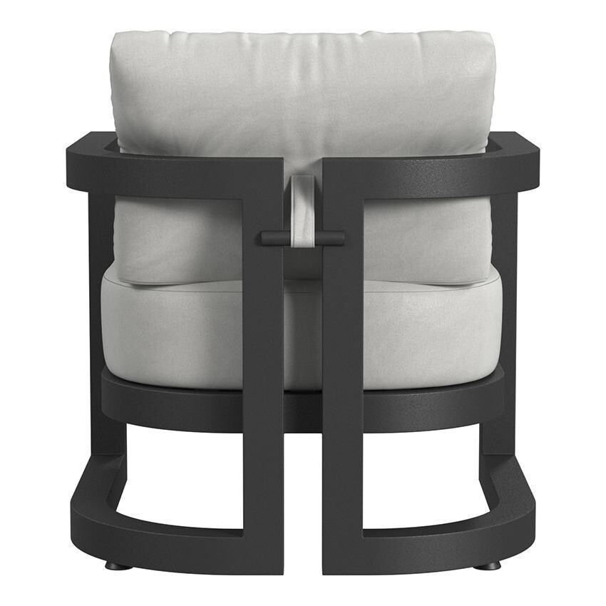 Malibu 6 Pc Aluminum Seating Set By Sunset West - Club Chair - Rear View - White Background thumbnail