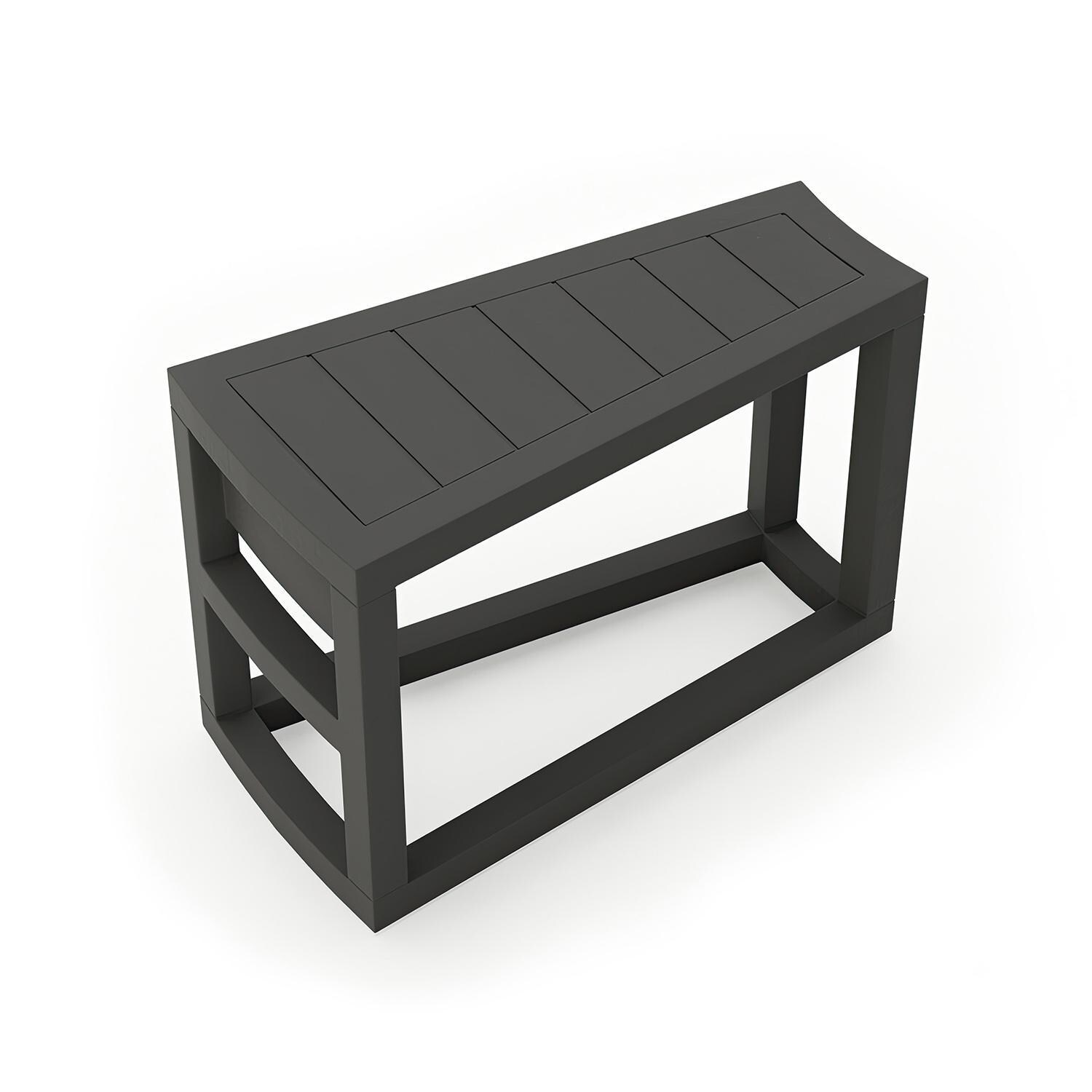 Misty Cove 32 Inch Slate Wedge End Table by Lakeview - Left Side Angle - White Background thumbnail
