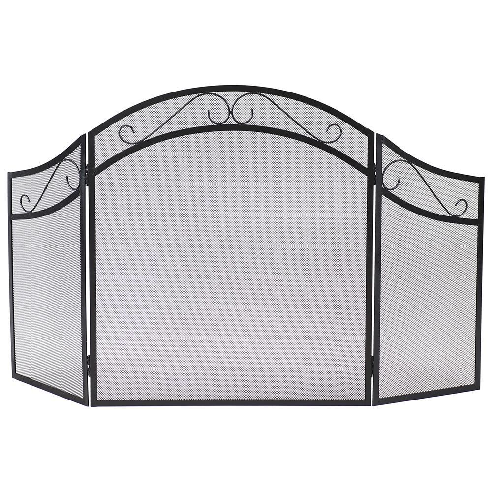 Ultimate Patio 3-Panel Steel Elegant Scroll Fireplace Screen thumbnail