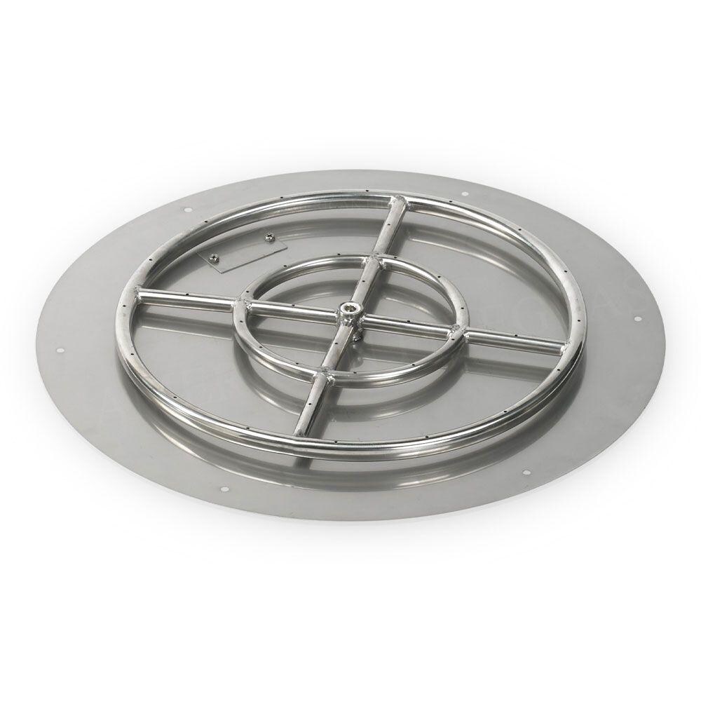 BBQGuys Signature SS-RFP-24-ASBL 24-Inch Round Stainless Steel Flat Pan W/ 18-Inch Natural Gas Fire Ring thumbnail