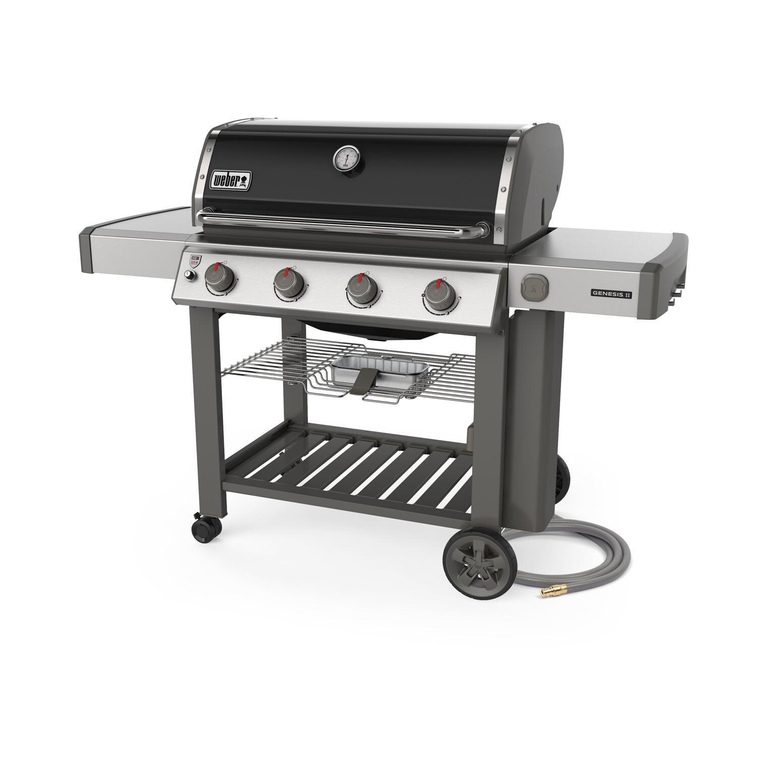 Weber Genesis II 62011001 E-410 Propane Gas Grill - Black (2019) - Right-Side Angled View thumbnail