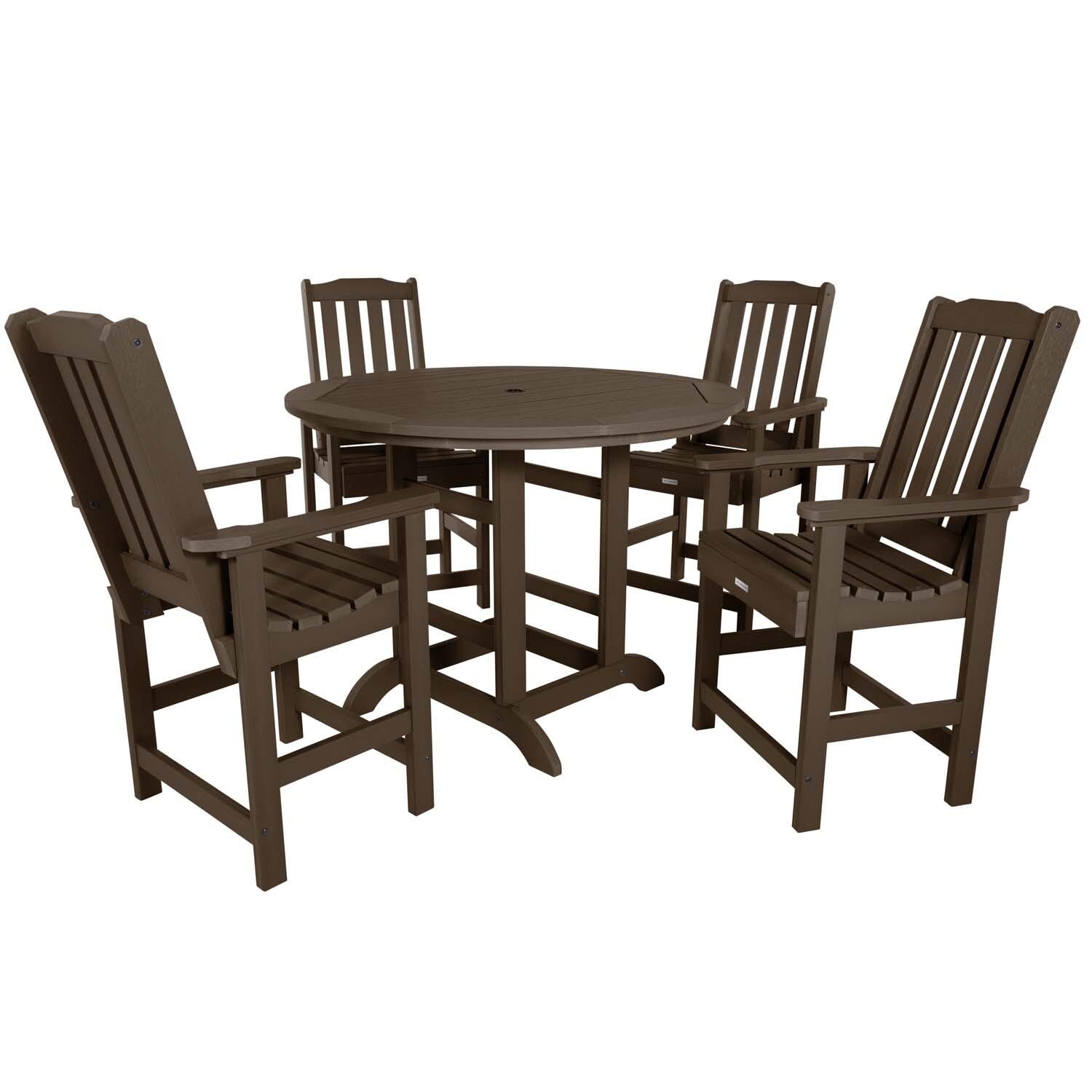 Hart Lane 5 Pc Set Recycled Plastic Counter Height Dining Set In Weathered Acorn By Lakeview - White Background thumbnail