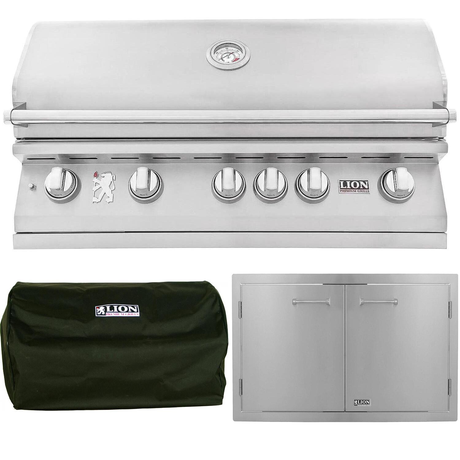 Lion L90000 2-Piece 40-Inch Natural Gas Outdoor Kitchen Package - 90823-2PC