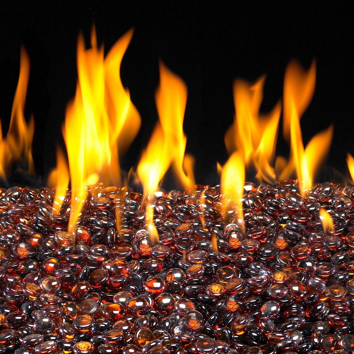 Peterson Real Fyre Gems Deep Amber Glass Gems - Shown in Use (Burner Not Included) thumbnail