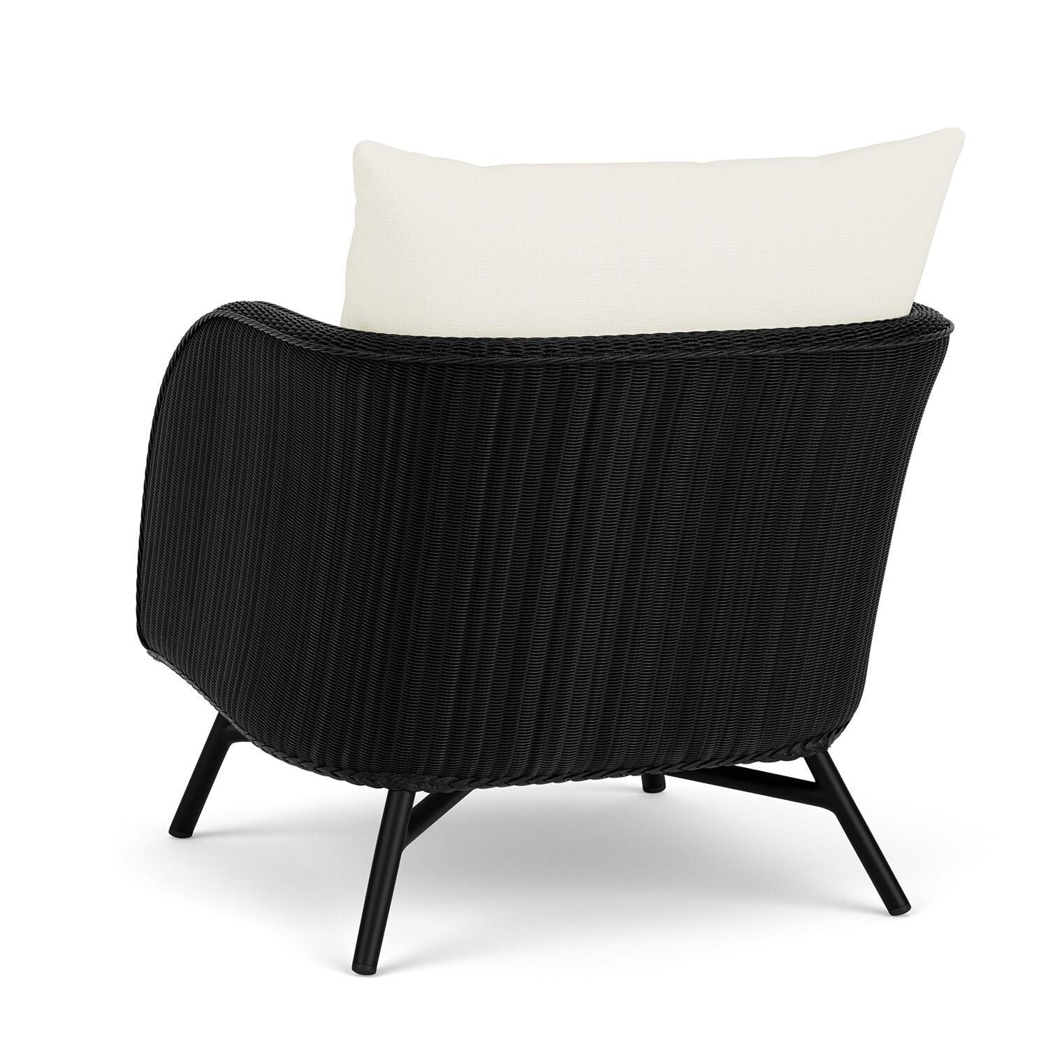 Lloyd Flanders Essence Lounge Chair W/Sailcloth Salt Fabric - Ebony Finish - Back Left thumbnail