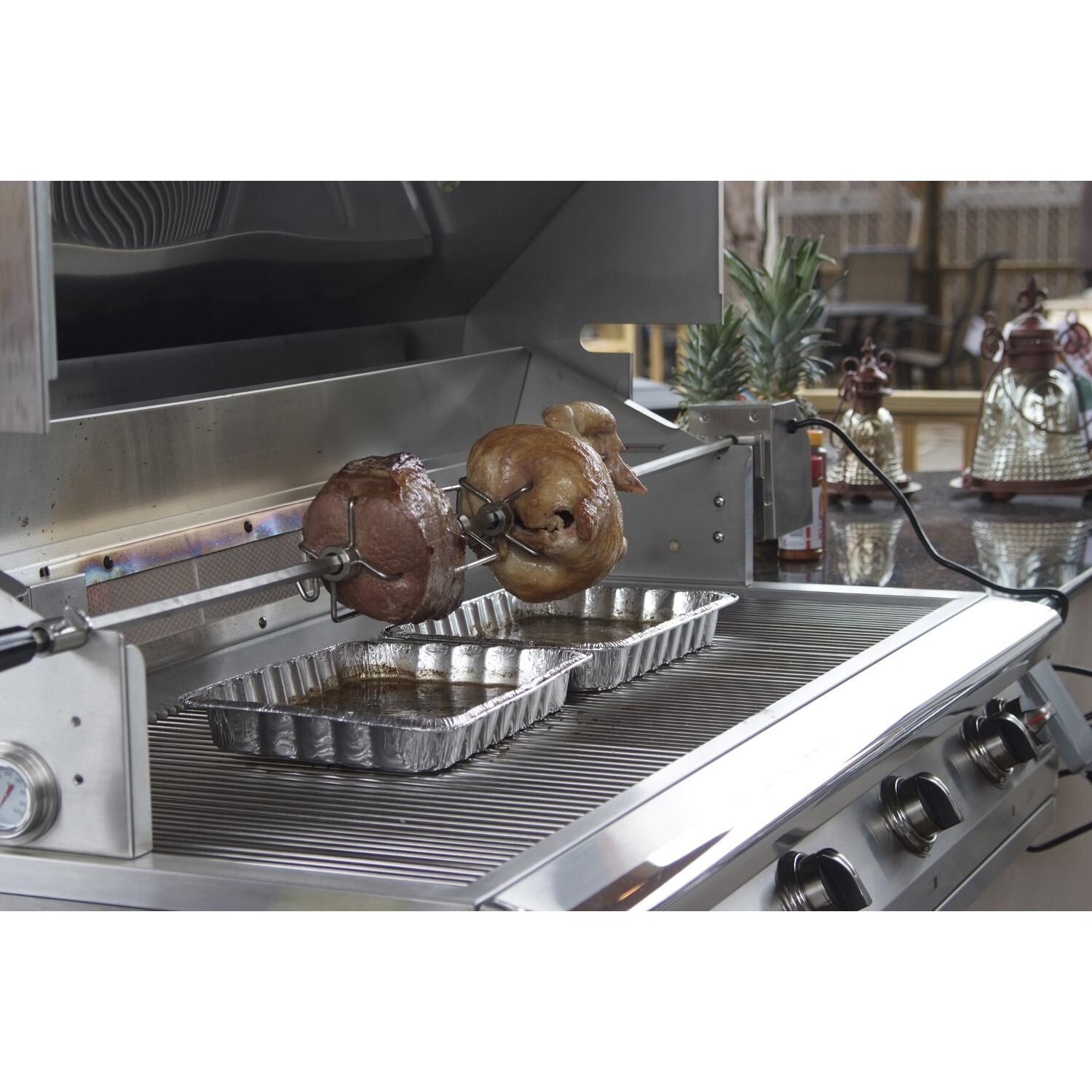 PGS Legacy Big Sur 51-Inch Freestanding Gas Grill With Rotisserie With Rotisserie In Use thumbnail