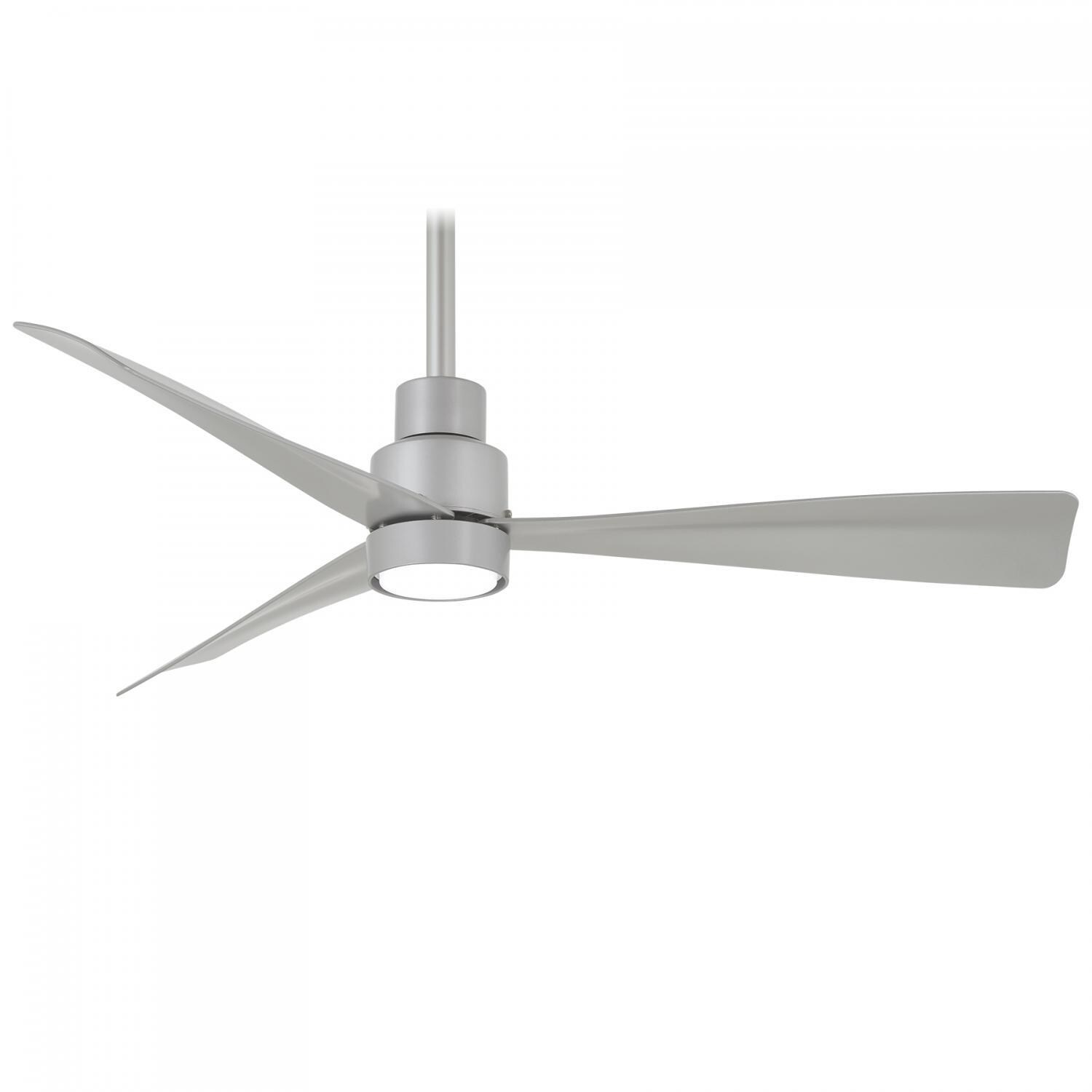 Minka-Aire F786-SL Simple 44-Inch 3-Blade Ceiling Fan in Silver Finish w/ Silver Blades - Short Downrod thumbnail