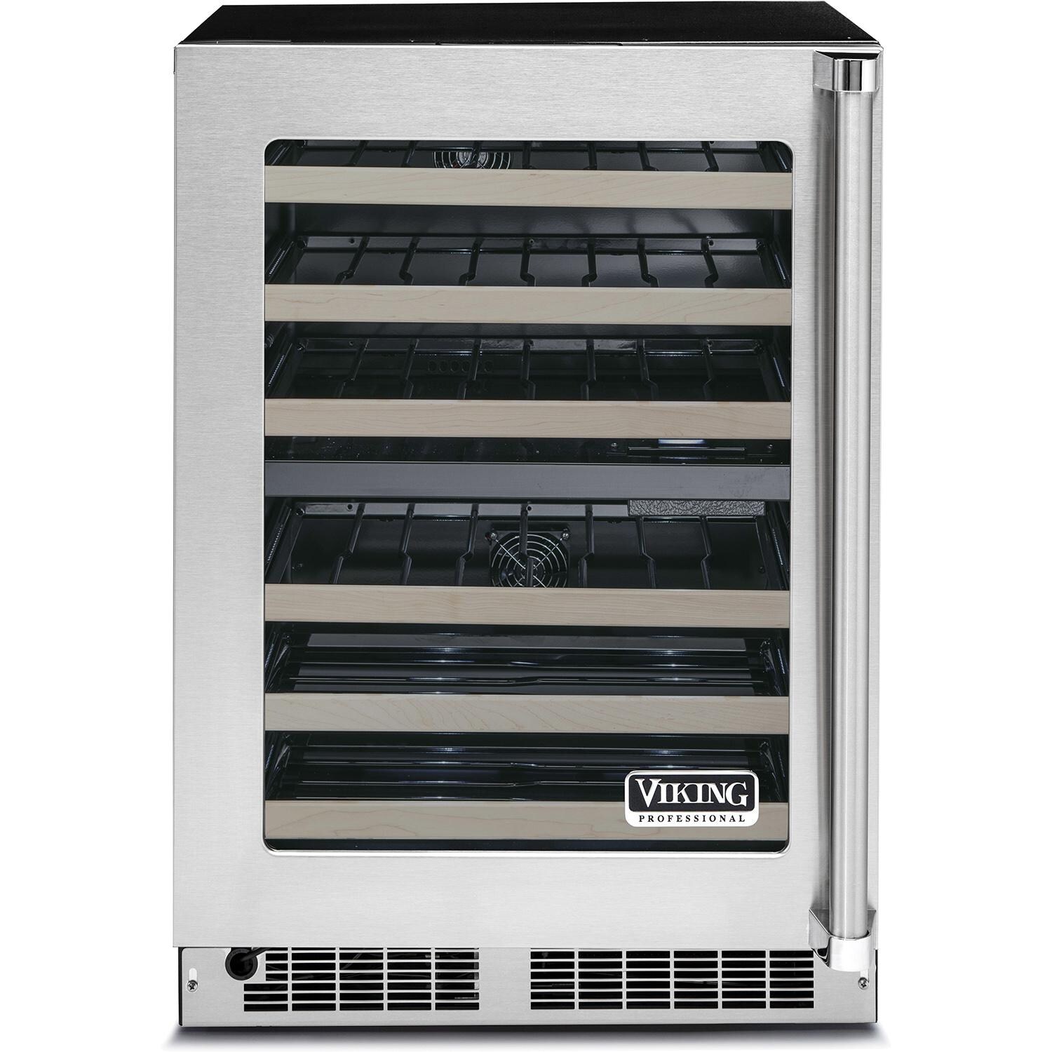 Viking 24-Inch 45 Bottle Left Hinge Built-In / Freestanding Wine Cellar - Stainless Steel - VWUI5240GLSS thumbnail