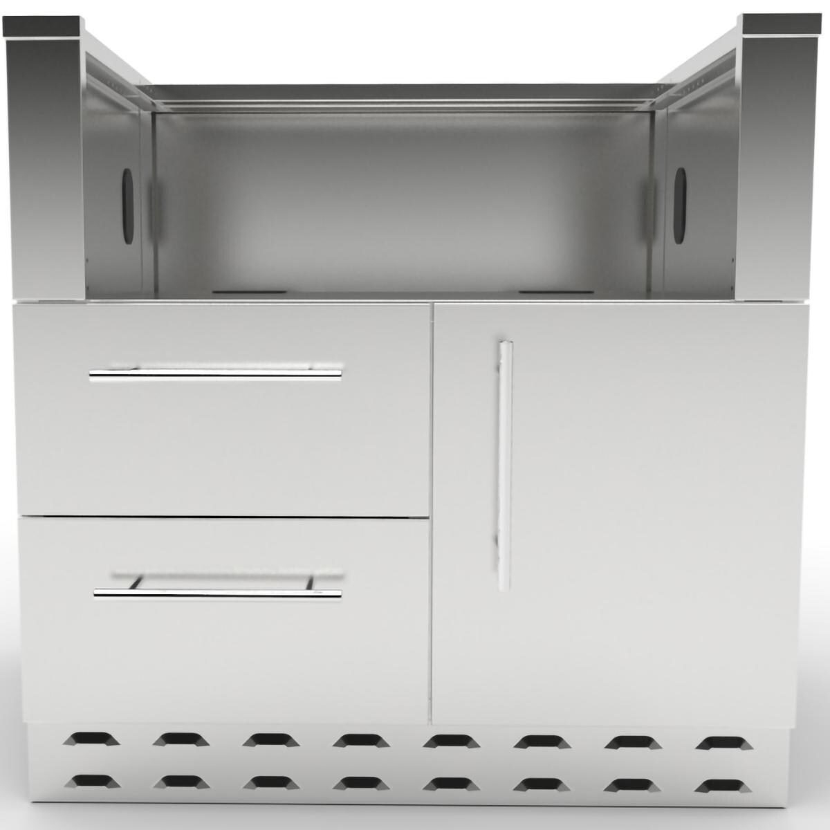 Sunstone SAC34CGDC 34-in Outdoor Kitchen Charcoal Grill Cabinet - White Background thumbnail