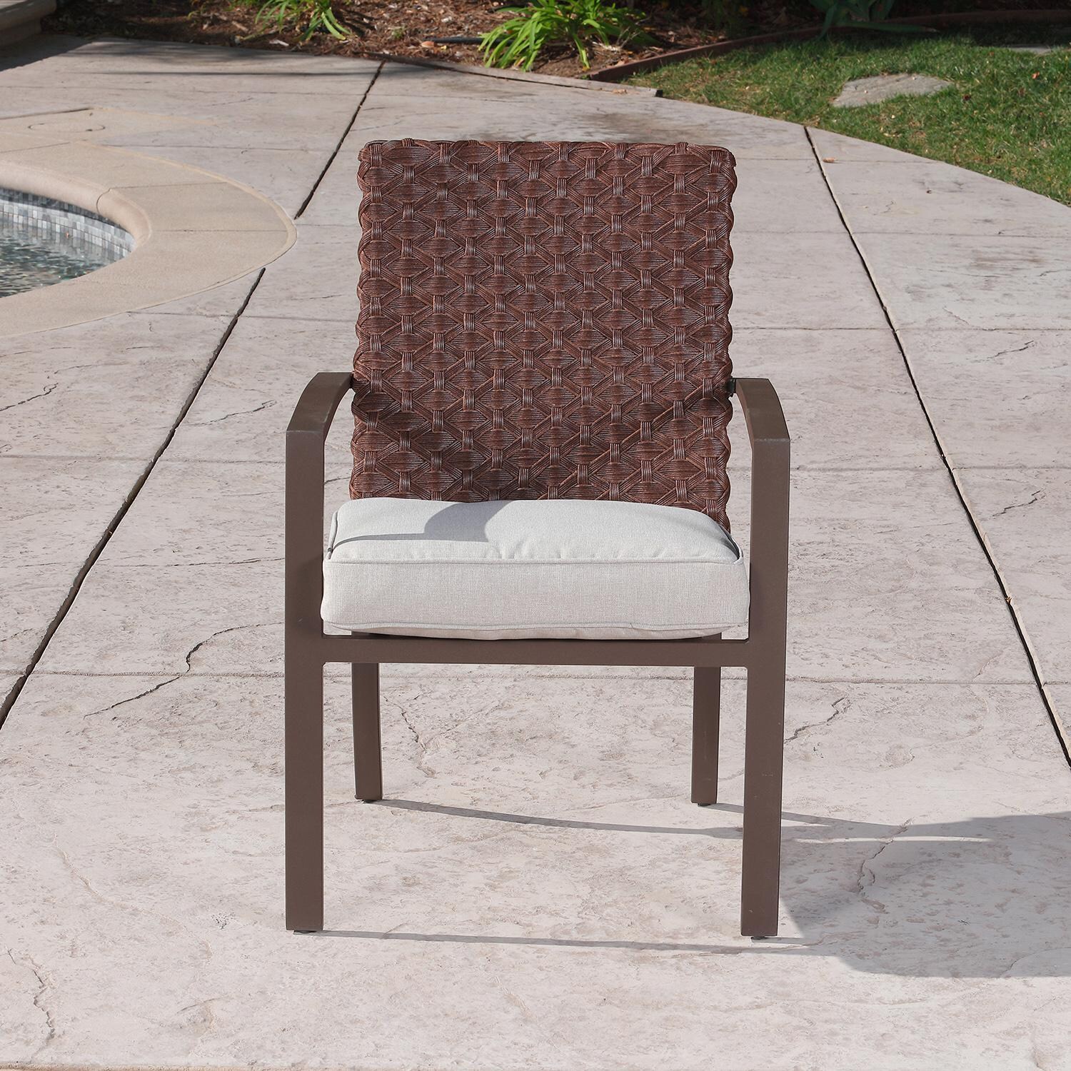 Lakeview Outdoor Designs Bay St. Louis 7 Piece Wicker & Aluminum Patio Dining Set - Patio Dining Chair Front thumbnail