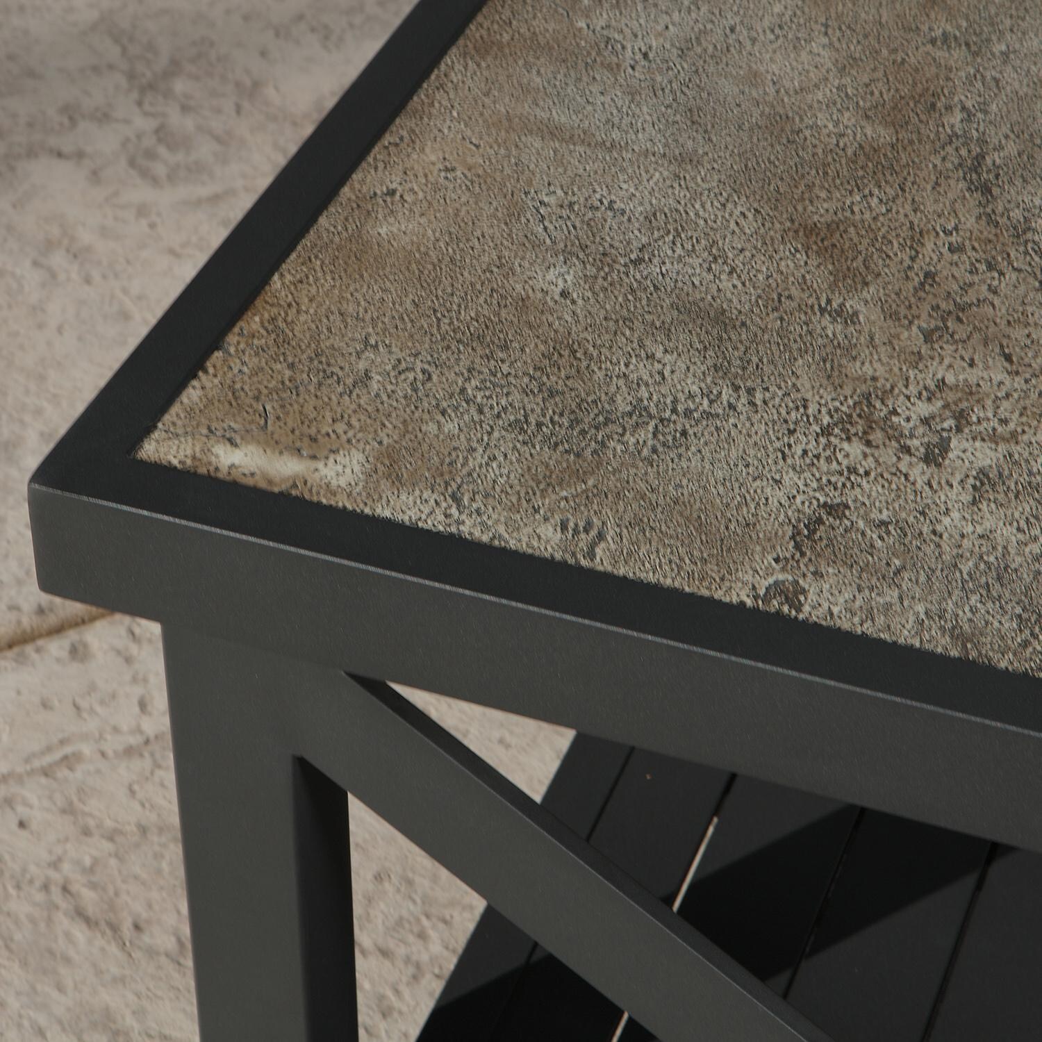 Lakeview Outdoor Designs Lake Charles 6 Piece Aluminum Patio Conversation Set - Patio Coffee Table Tabletop Detail thumbnail