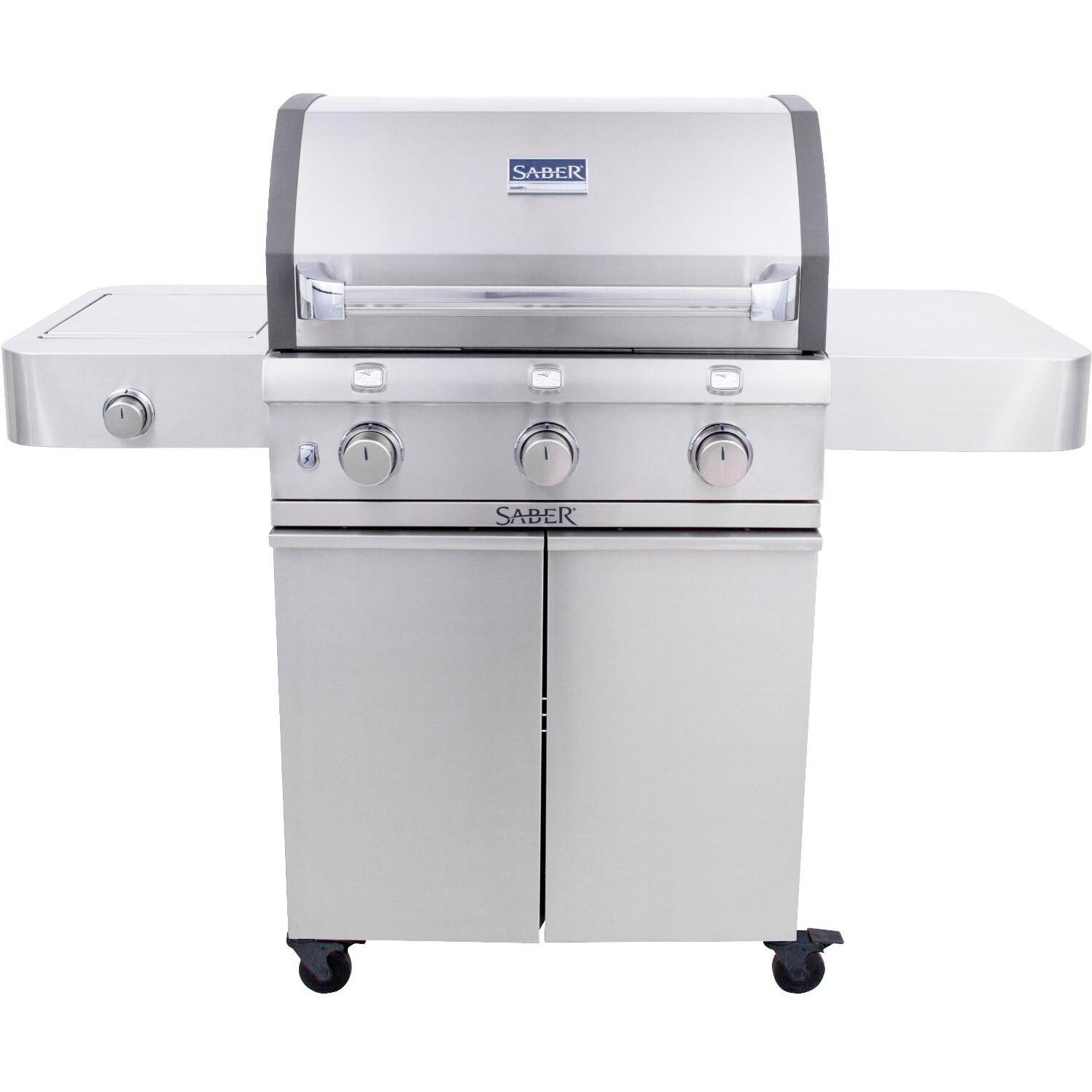 Saber 500 32-Inch 3-Burner Freestanding Propane Infrared Grill With Stainless Insert thumbnail