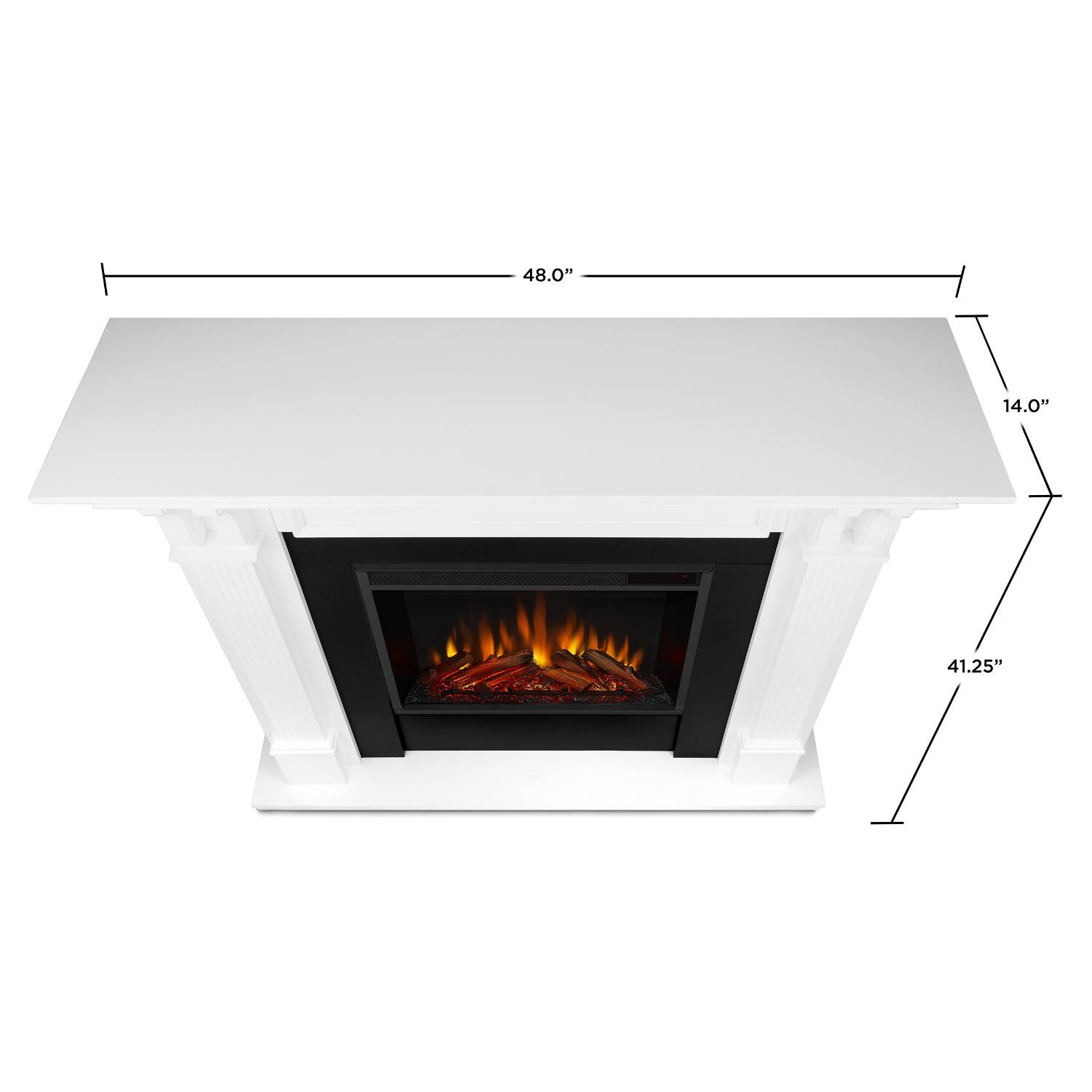 Real Flame - 7100E-W - Ashley 48-Inch Electric Fireplace With Mantel - White - Overall Dimensions thumbnail