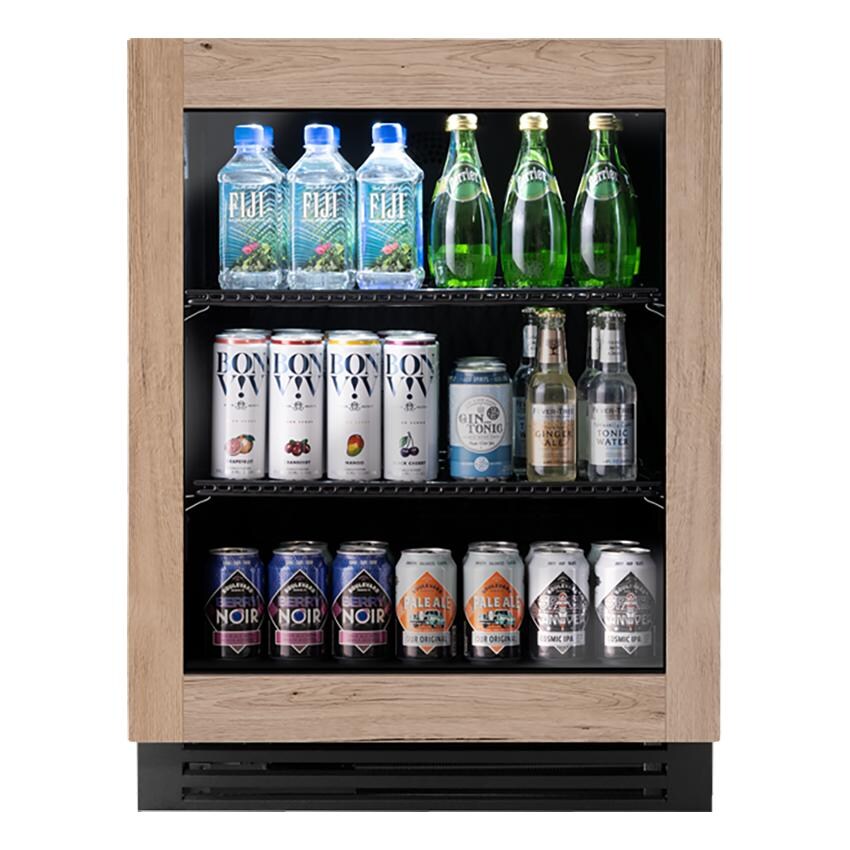 True TURADA-24-RG-A~O ADA Height 24 Inch 4.2 Cu. Ft. Right Hinge Glass Door Undercounter Outdoor Refrigerator - Overlay Ready - White Background thumbnail