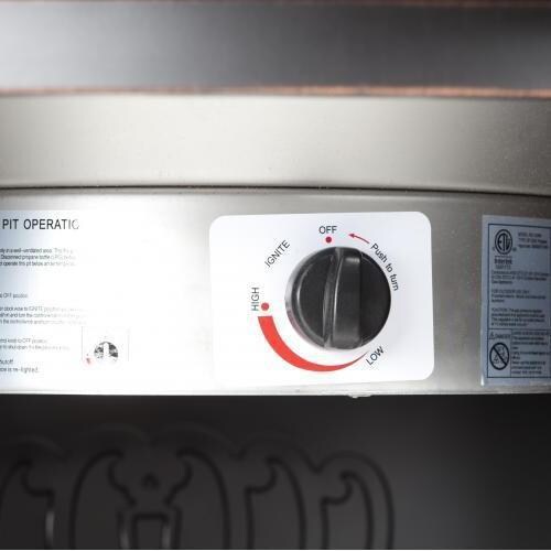 Ultimate Patio Cabin Parc 50,000 BTU Propane Round Fire Pit Table - Cast Aluminum - 62262 - Ignition Detail thumbnail