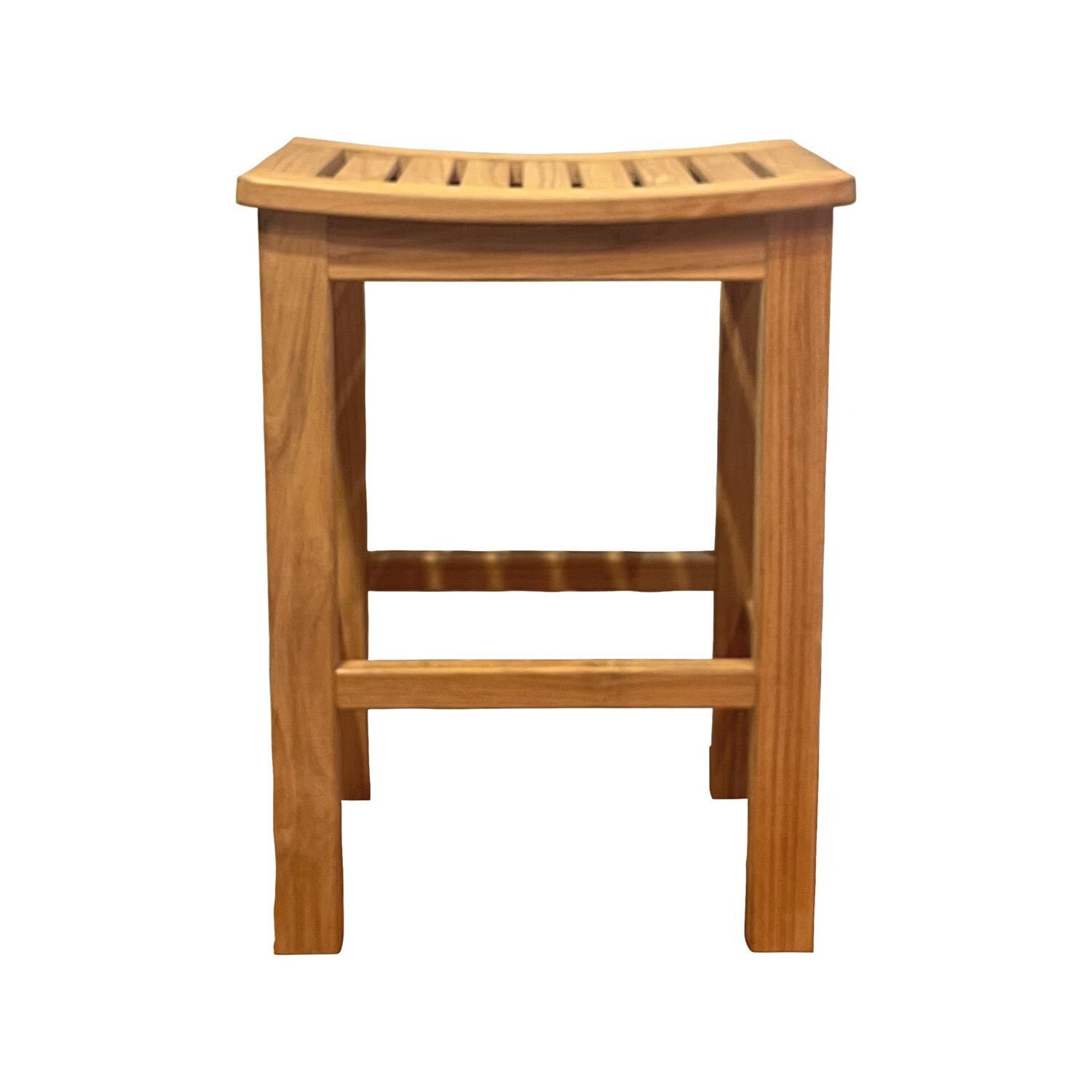 Royal Teak Collection BARST Legacy Teak Bar Stool in Natural Wood - Stool - White Background thumbnail