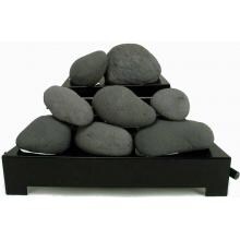 Rasmussen 20-Inch Dark Gray ALTERNA FireStone Set With Vent Free Propane Black Chassis Burner - Variable Flame Remote image
