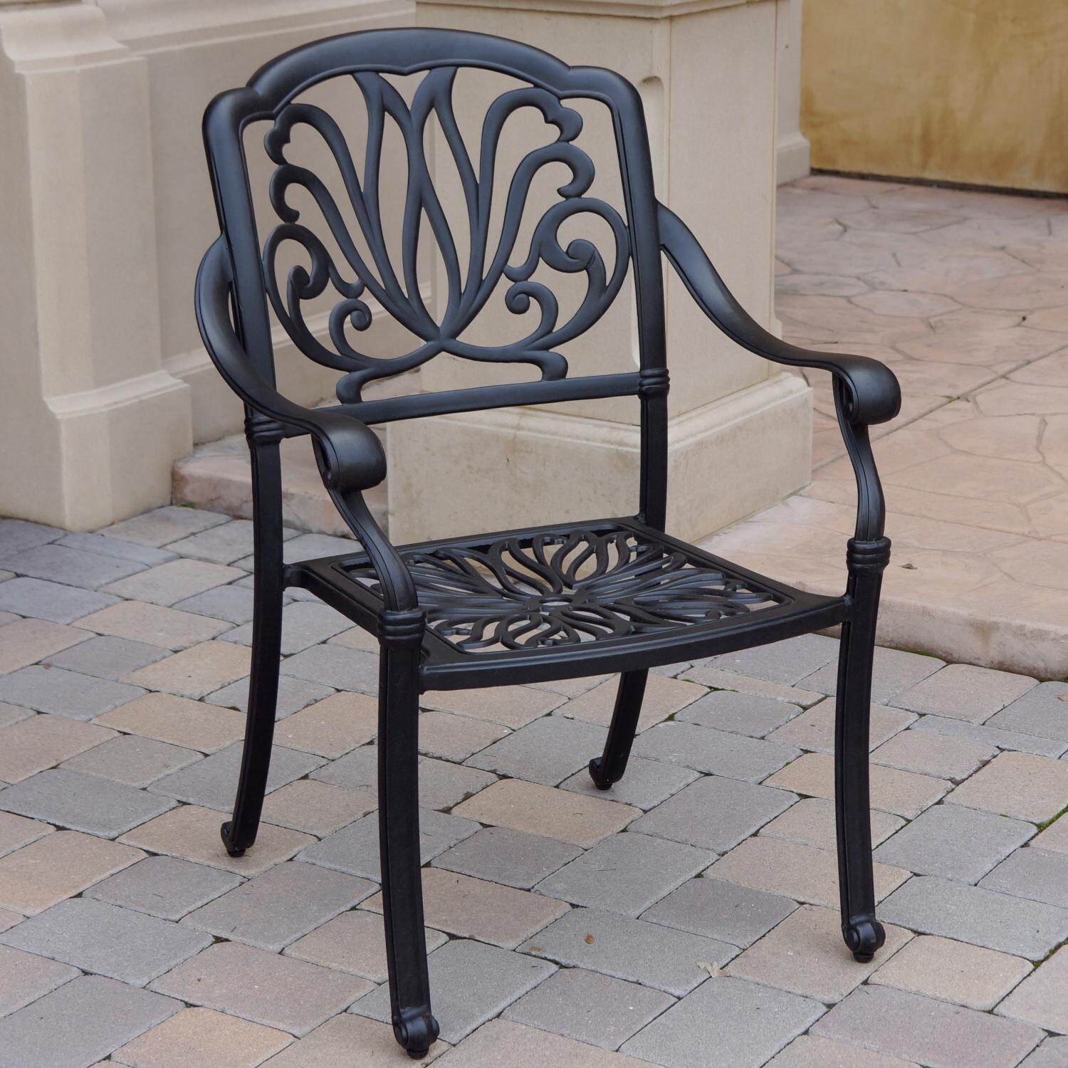 Darlee DL707-9PC-707XL Elisabeth Cast Aluminum Patio Dining Arm Chair - Frame thumbnail