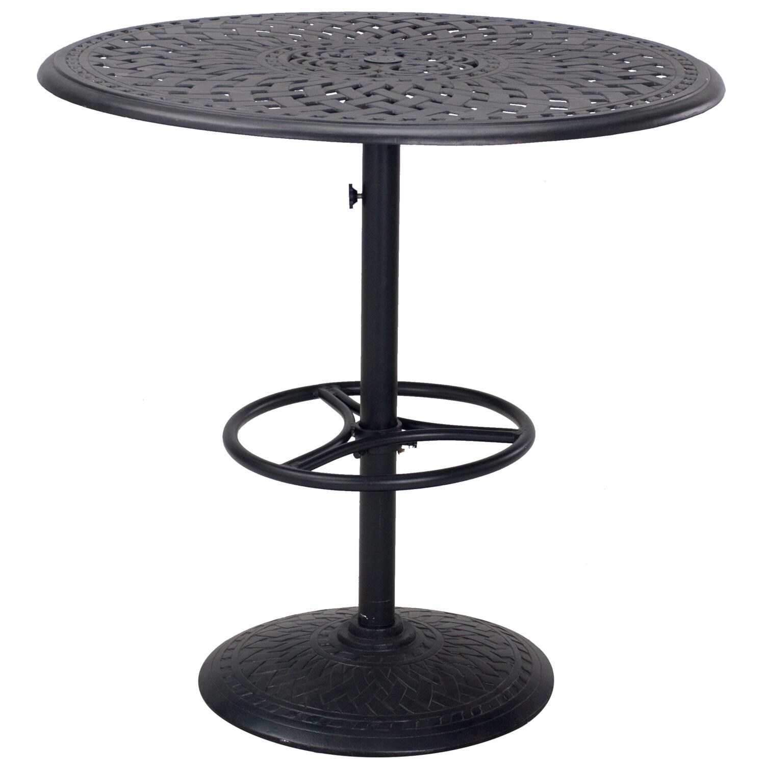 Darlee Victoria 5 Piece Resin Wicker Patio Bar Set W/ 42 Inch Round